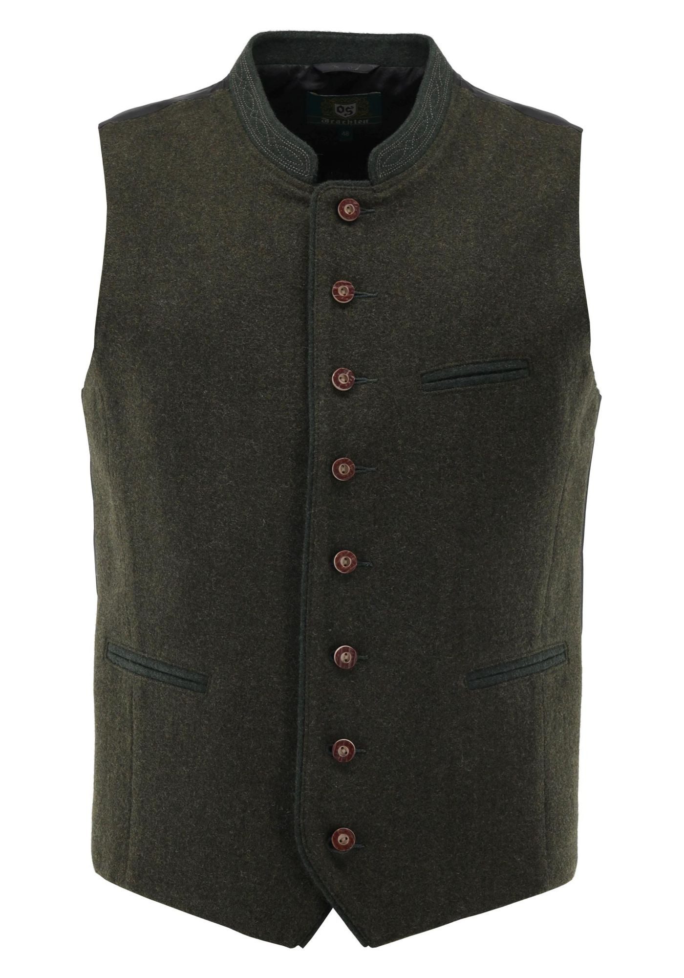 OS Trachten Trachtenweste Thoyad Slim Fit, Stehkragen, Wolle
