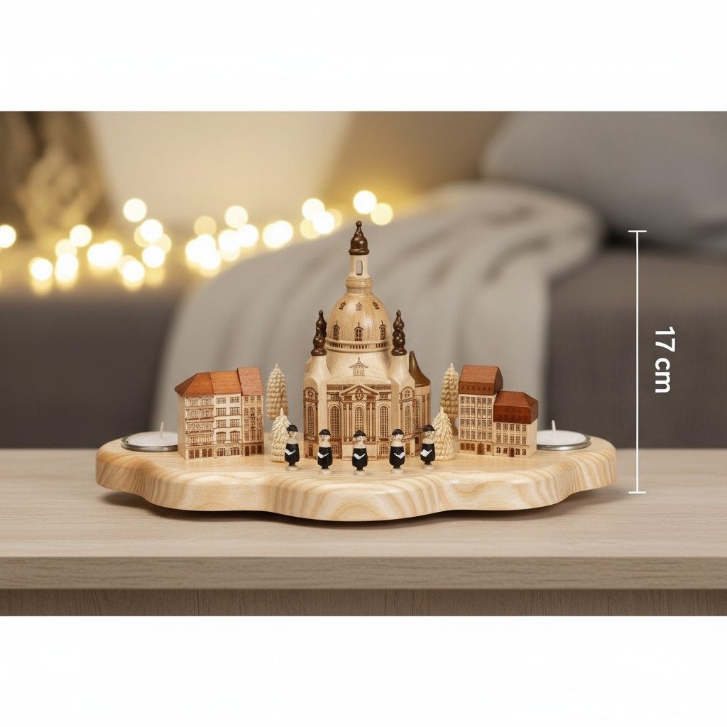 Zeidler Holzkunst Weihnachtspyramide Kerzenhalter Dresdner Frauenkirche günstig online kaufen