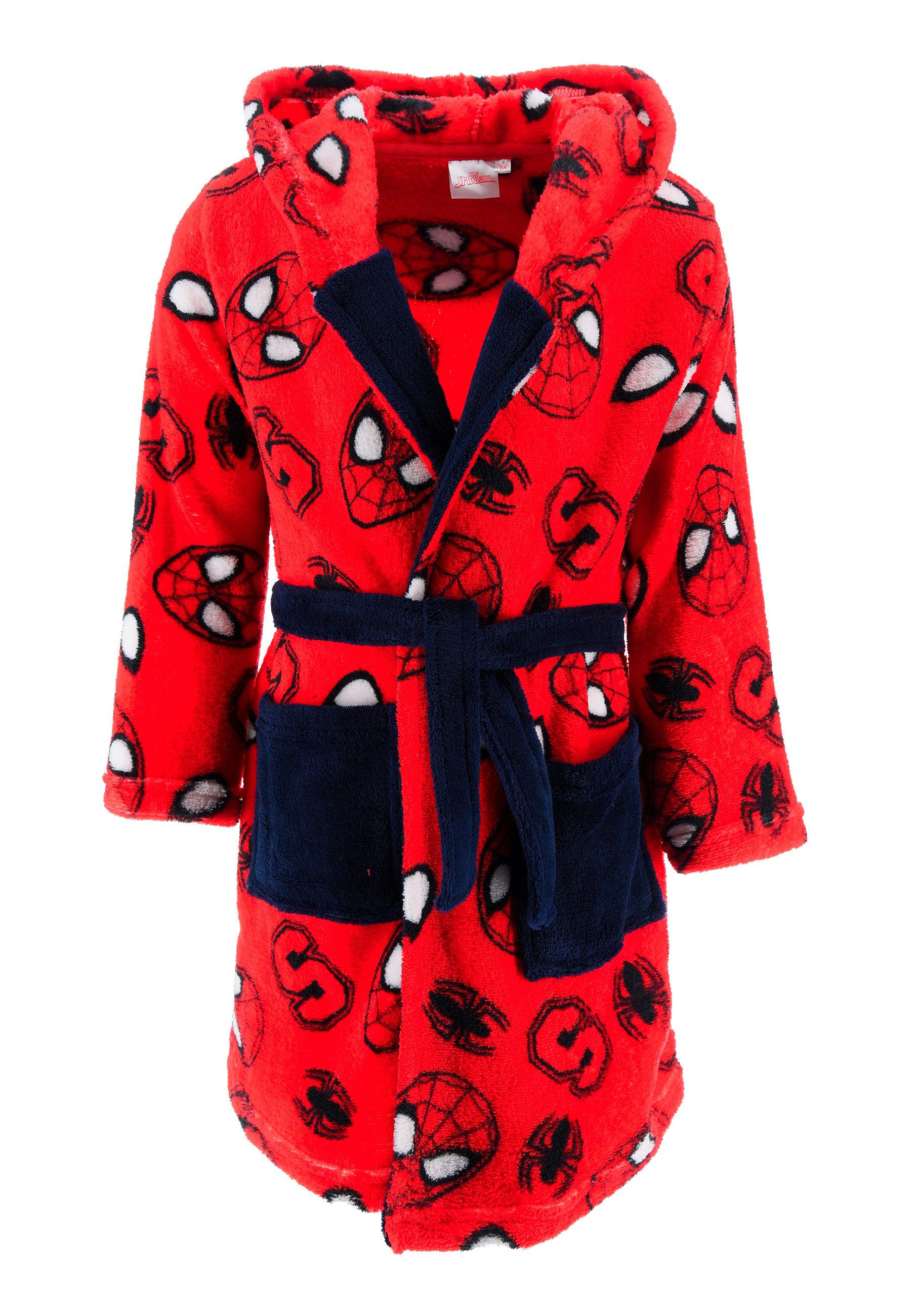 Spiderman Kinderbademantel Jungen Bademantel langarm Morgenmantel