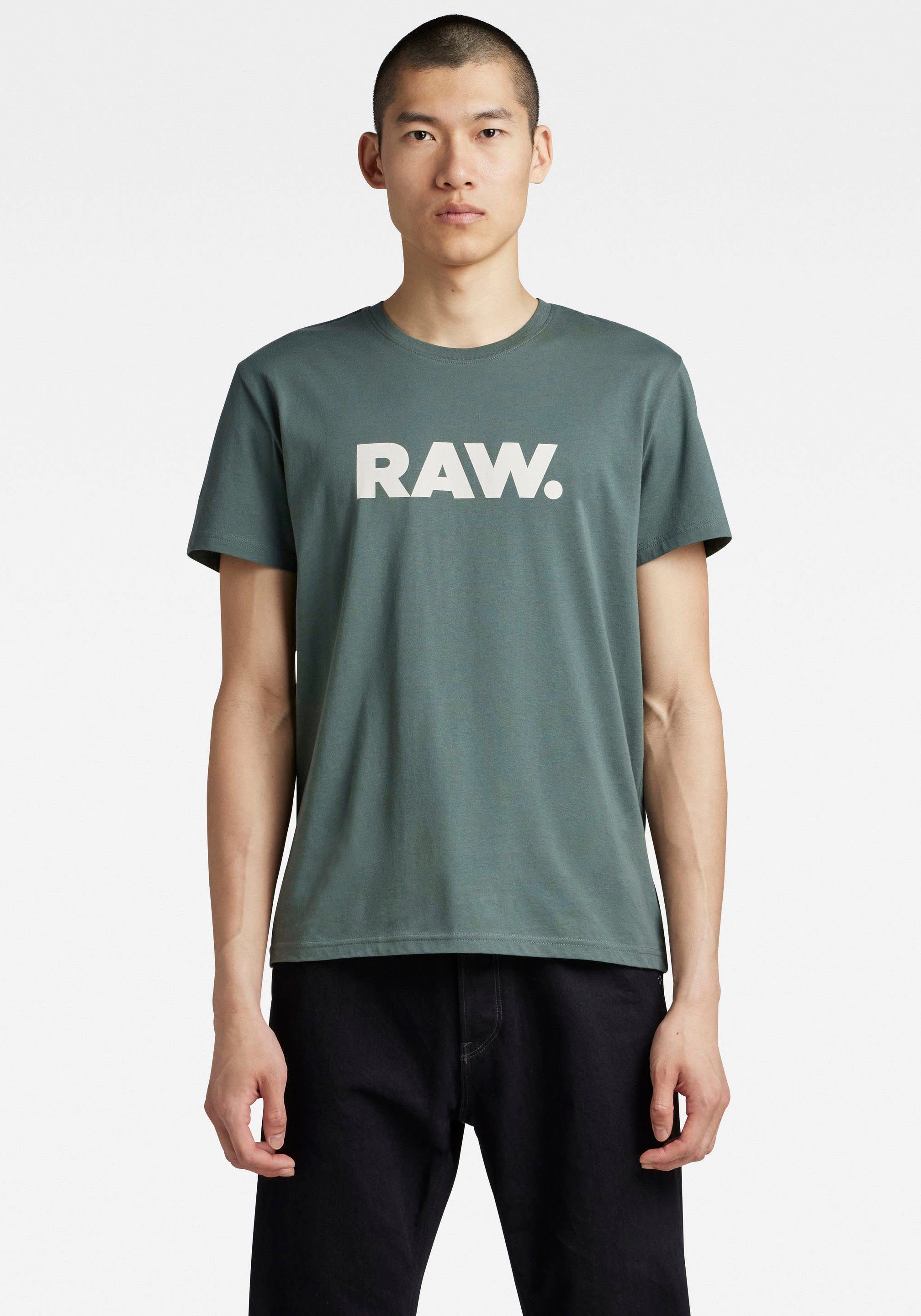 G-Star RAW Print-Shirt T-Shirt Holorn r t grey moss | 