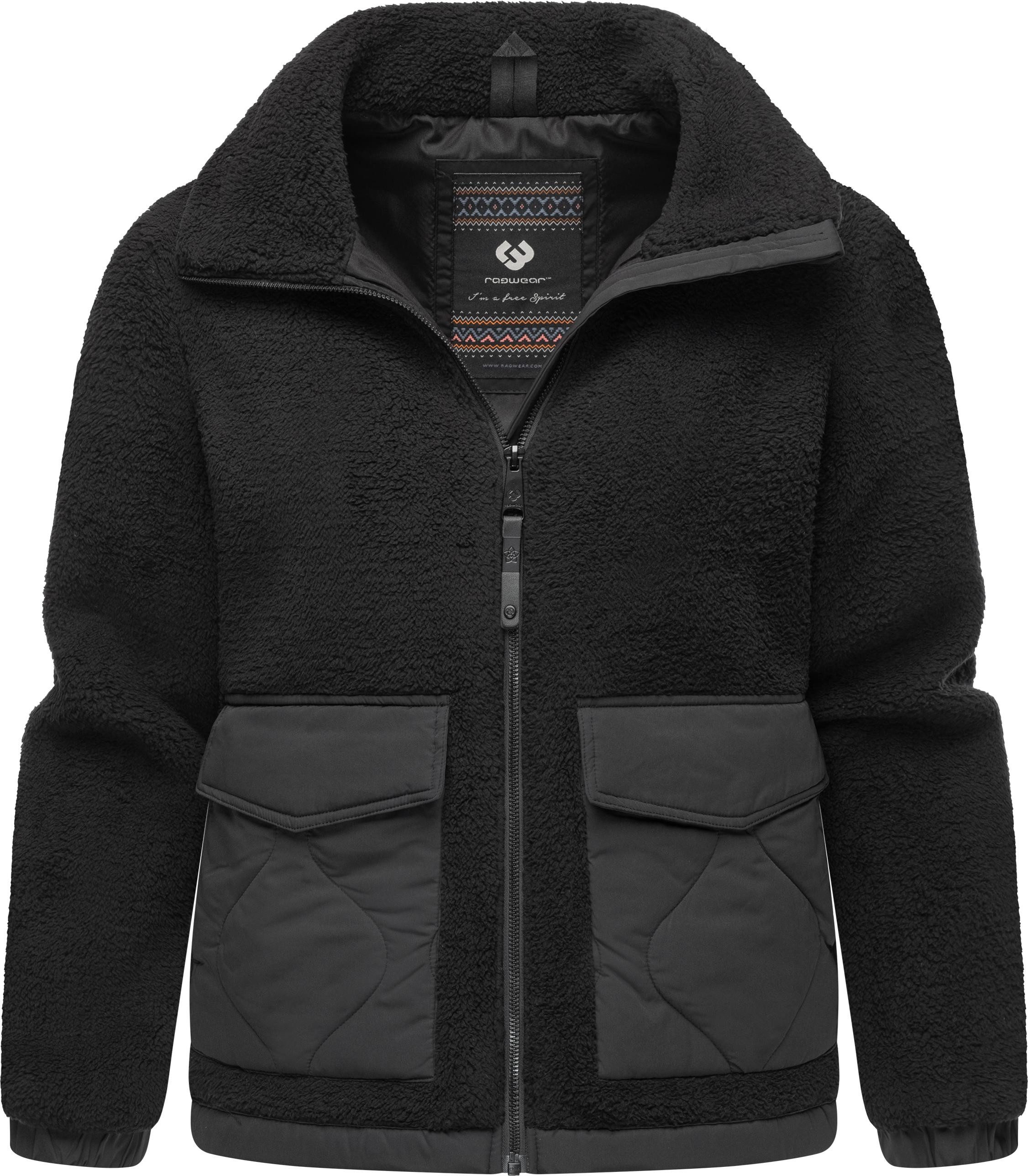 Ragwear Plüschjacke Arctika Flauschige Übergangsjacke aus Teddyfleece