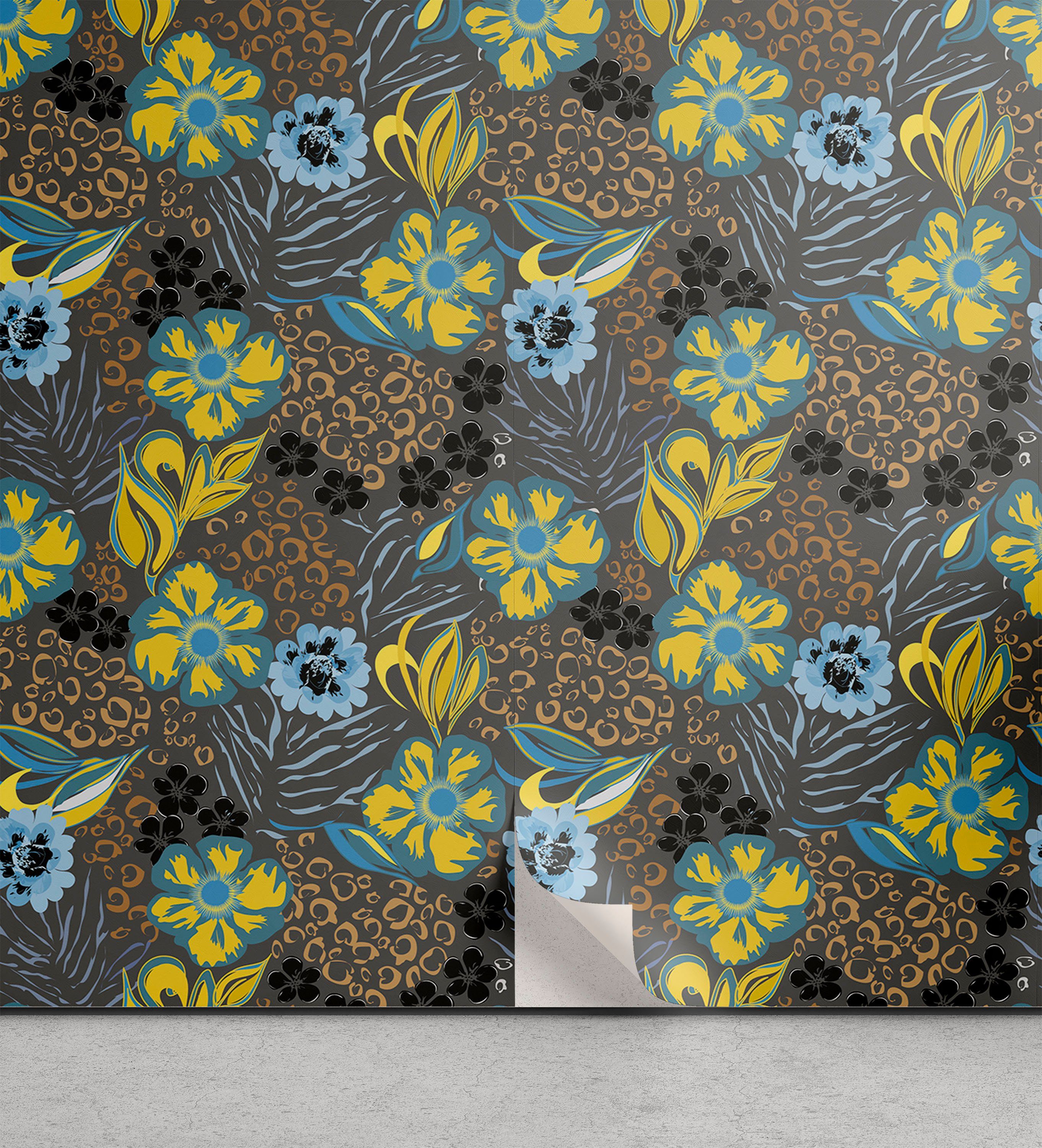 Abakuhaus Vinyltapete selbstklebendes Wohnzimmer eingekreist Küchenakzent, Blumen Abstrakt Details