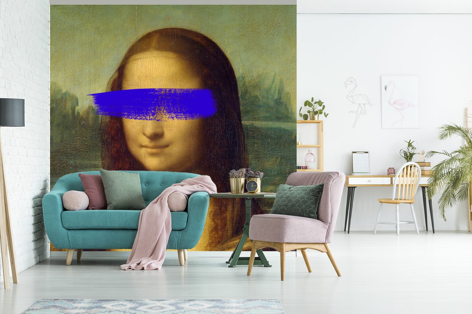 MuchoWow Fototapete Mona Lisa Wohnzimmer für Kunst, bedruckt, Vinyl Vinci Tapete - St), Leonardo - Matt, (5 Wandtapete da Schlafzimmer, oder