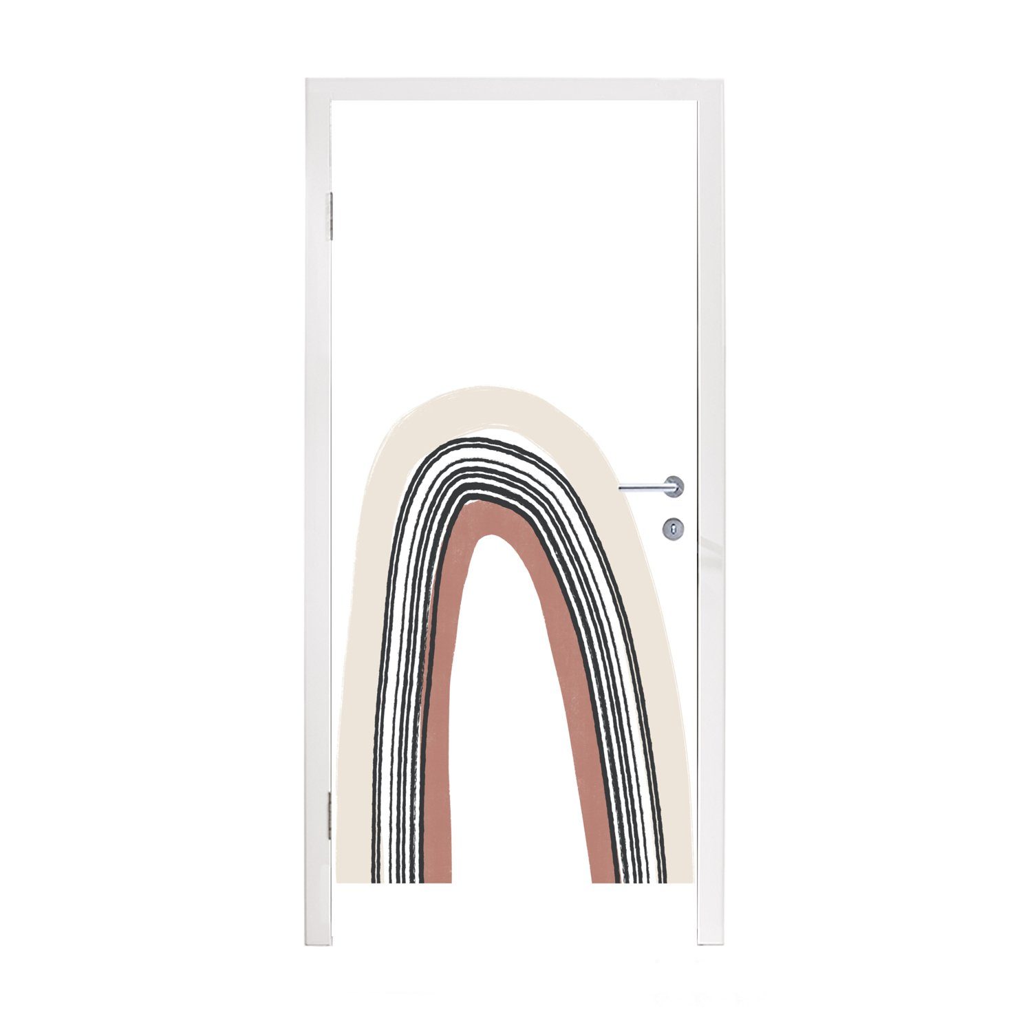 Fototapete Pastell Matt, für cm - Regenbogen (1 - MuchoWow Türtapete St), Design, Tür, bedruckt, Türaufkleber, 75x205
