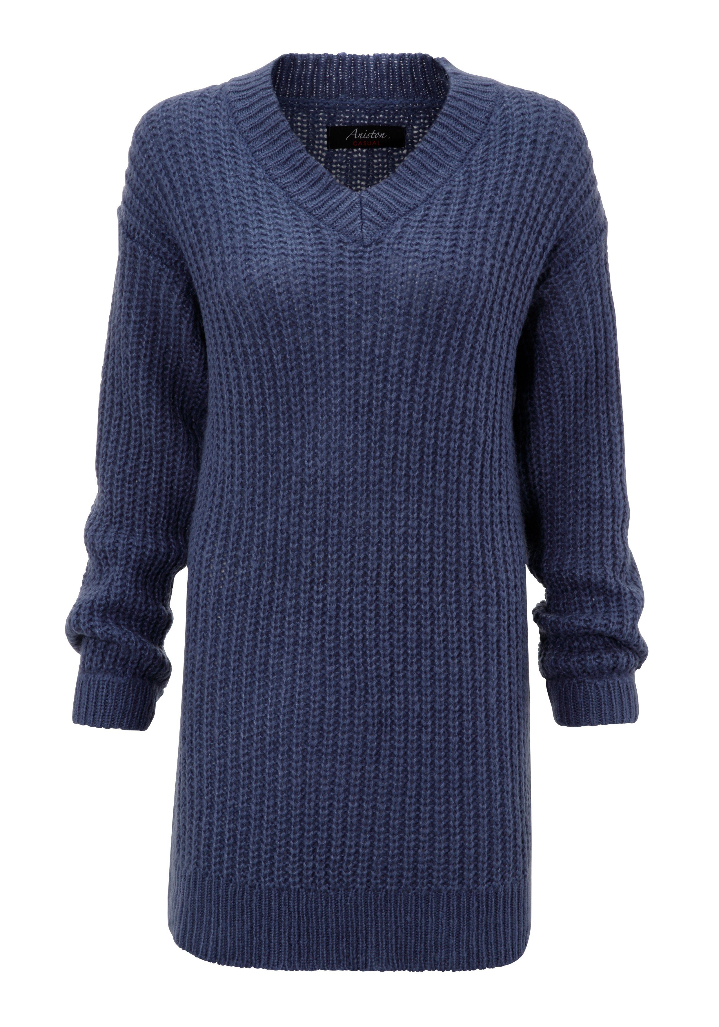 Aniston CASUAL Longpullover mit fixierten Umschlag an den langen Ärmeln
