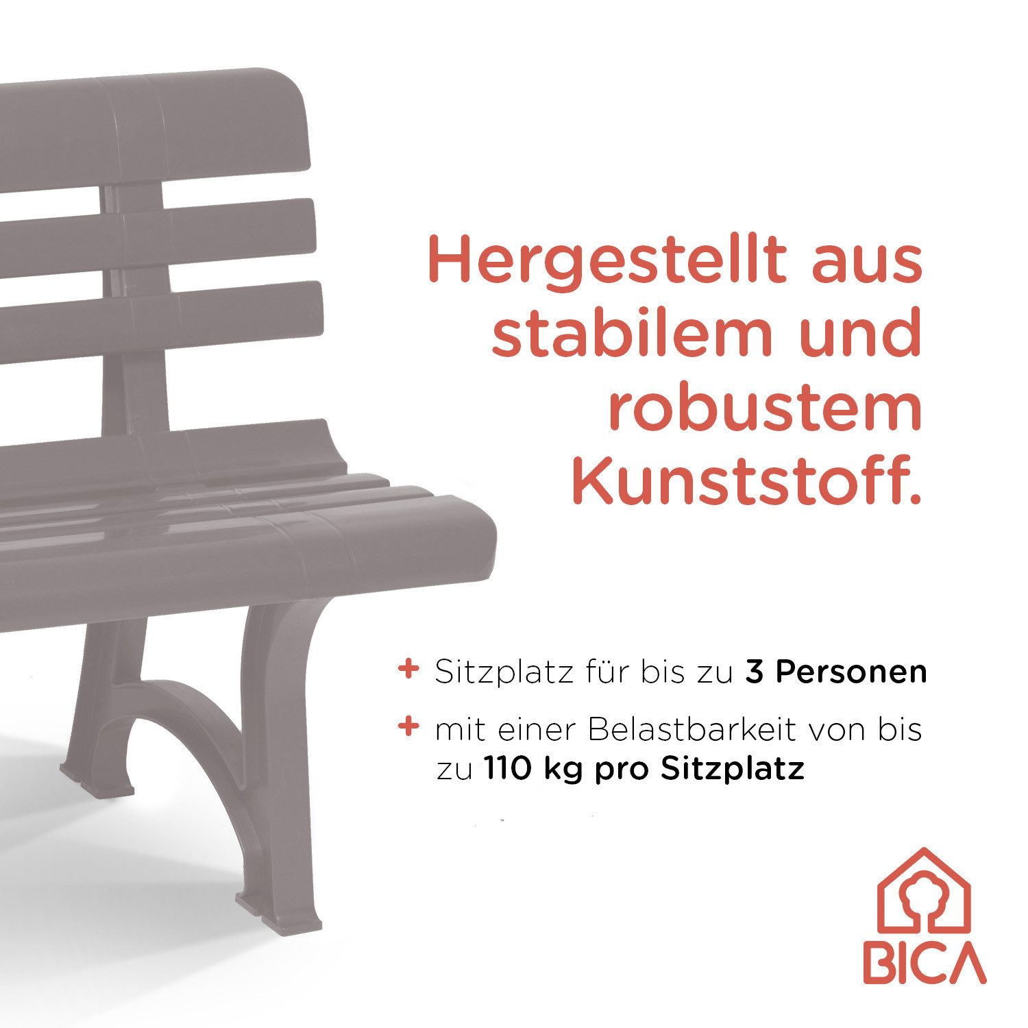 Bica Gartenbank Olimpia in Taupe Sitzbank mit ergonomischer Sitzfläche Final Sale