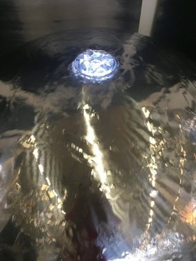 Köhko Gartenbrunnen Kugelbrunnen (25 - 100 cm) aus Edelstahl mit LED-Beleuchtung