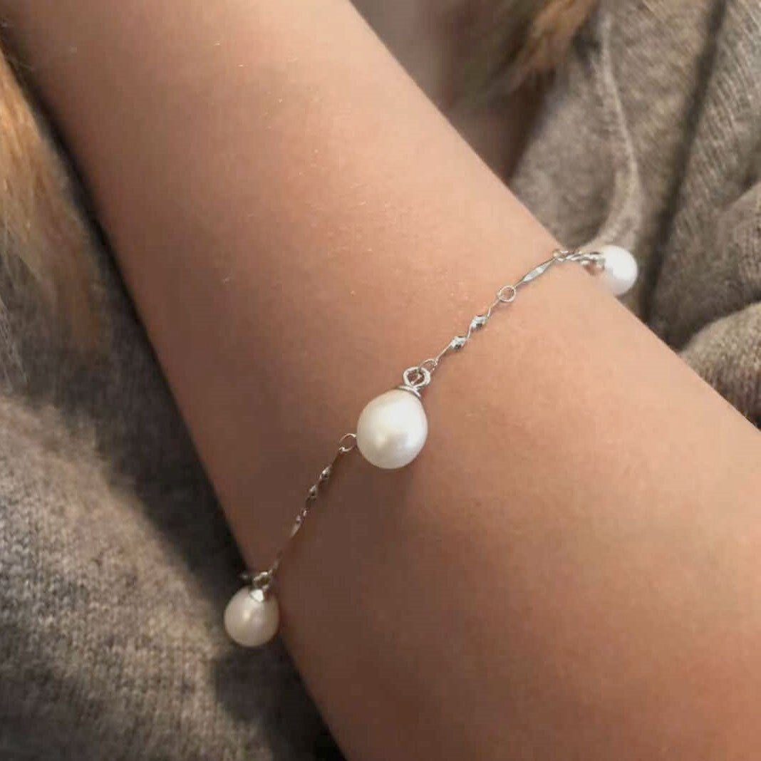 Silber/weiße MAIKO AILORIA perle, Armband Armband silber/weiße Perle armband