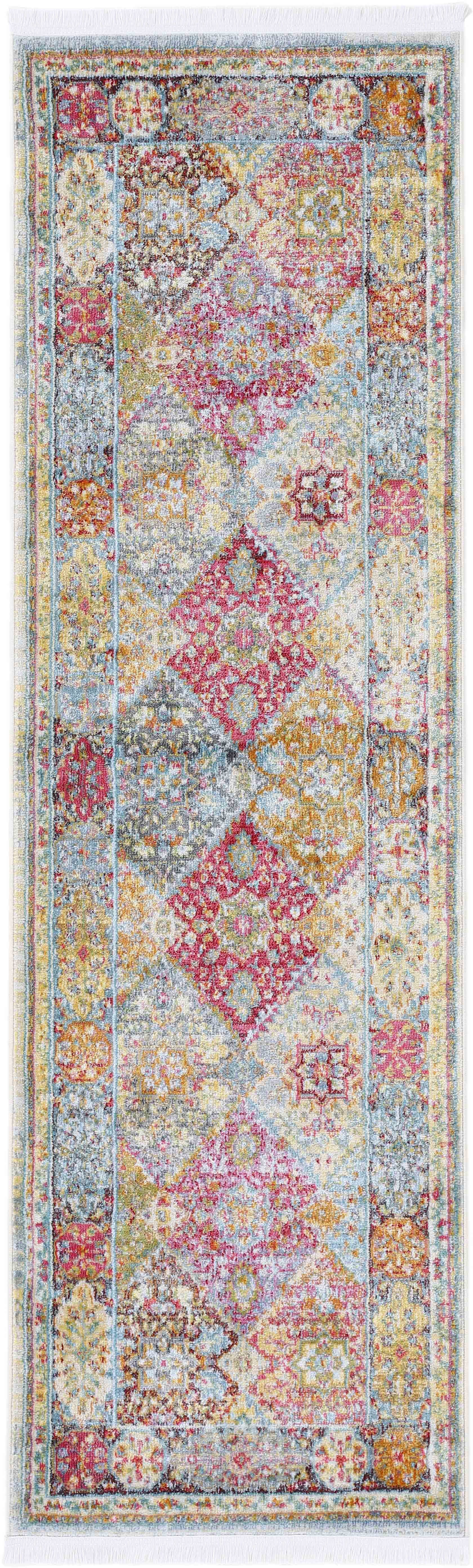 carpetfine Teppich Harleen, auch als Läufer, rund, Höhe: 8 mm, Vintage Look, Orient, mit Fransen, Wohnzimmer