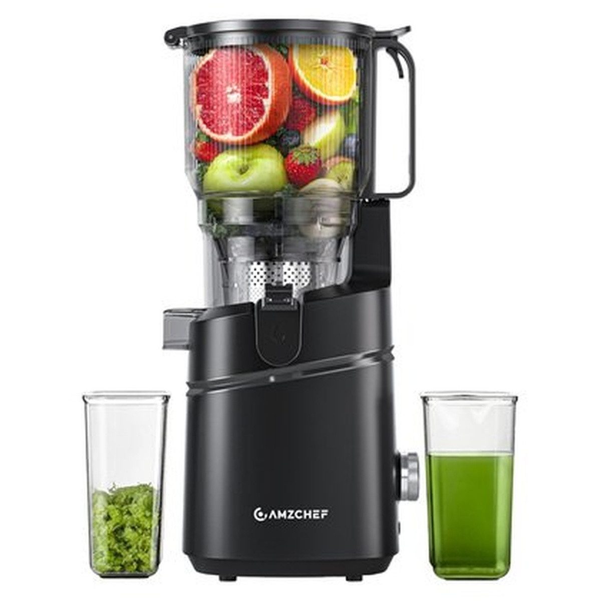 AMZCHEF 2in1 Entsafter AMZCHEF SJ-036CBK Slow Juicer (schwarz)