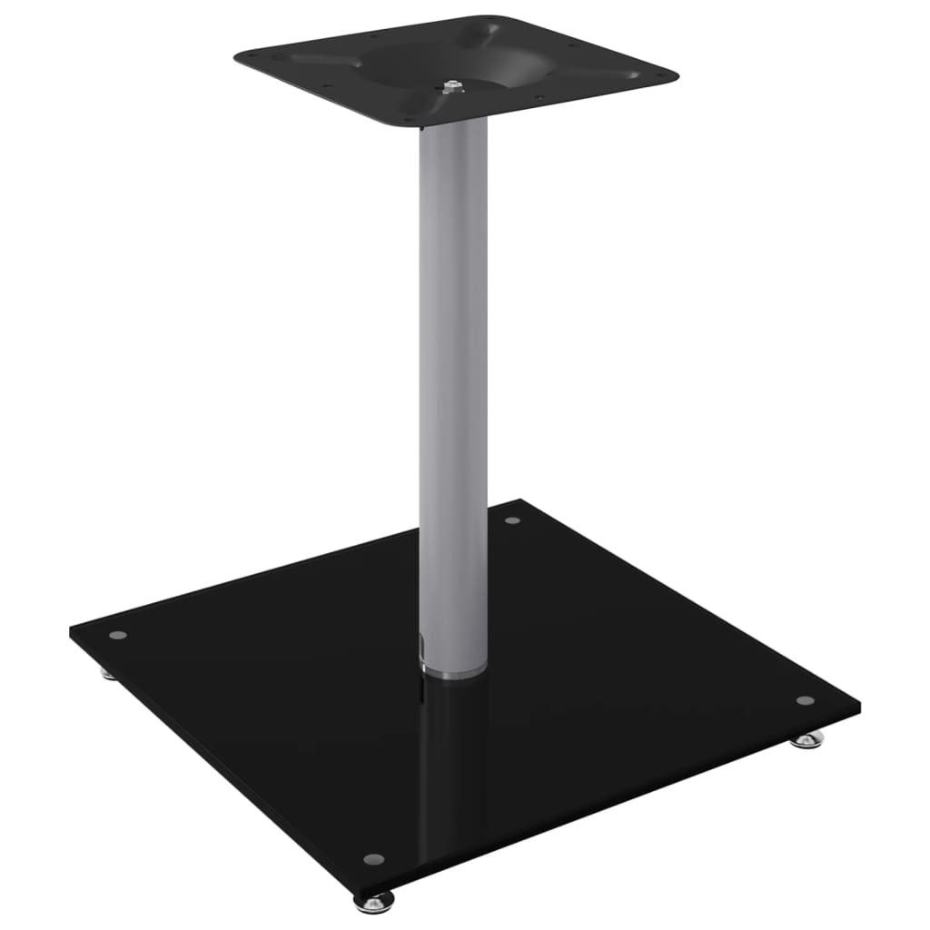 vidaXL Lautsprecherständer Lautsprecher-Ständer 2 Stk. Schwarz & Silbern Hartglas 1 Säule