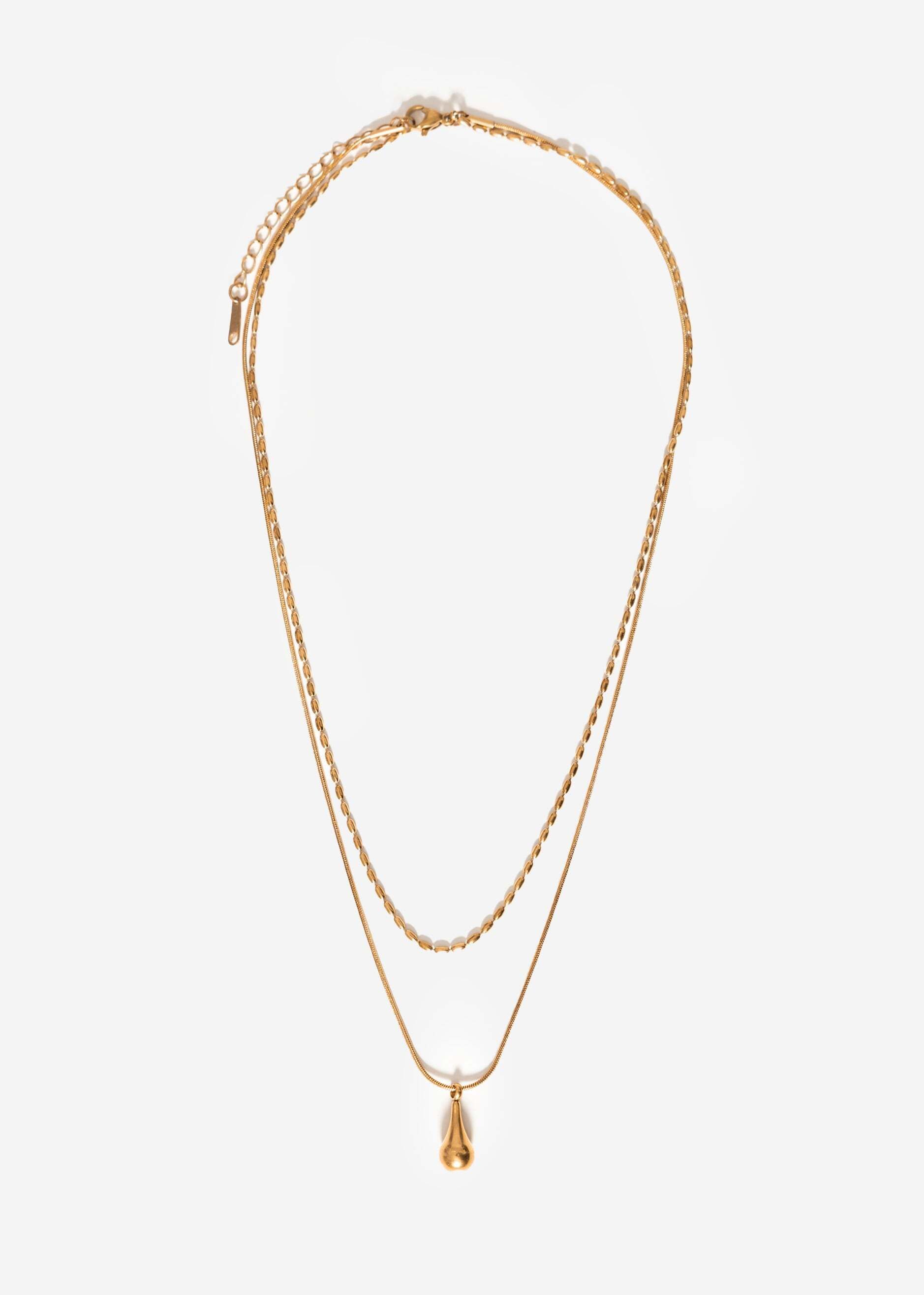 SASSYCLASSY Charm-Kette Halsketten Set mit Anhängern für Damen (Set, Set, inkl. Schmuckbox), Goldfarbene Layeringketten mit verstellbarem Verschluss