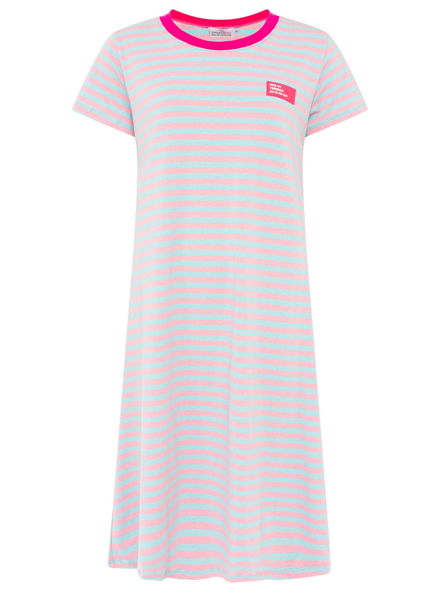 Zwillingsherz Sweatkleid Neon Streifen
