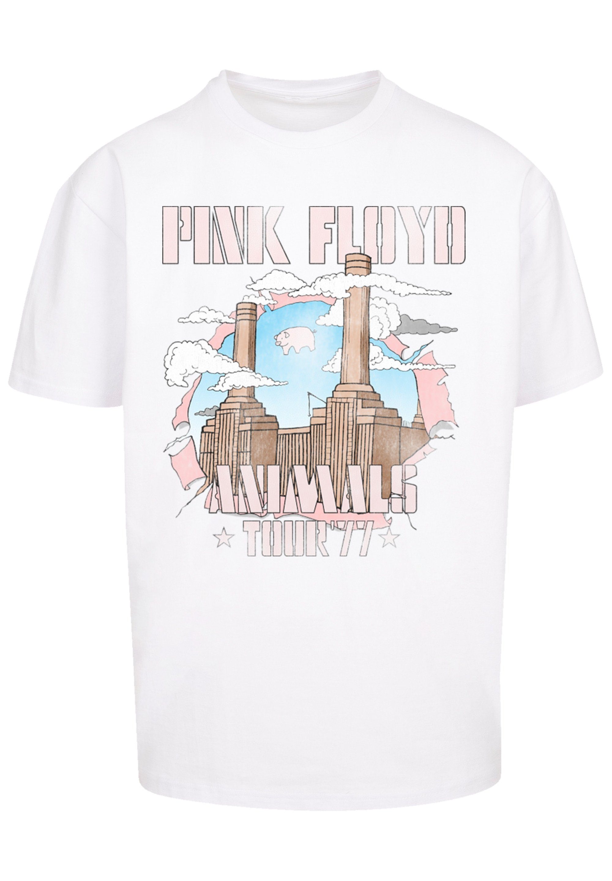 T-Shirt weiß Factory Print Animal Floyd F4NT4STIC Pink