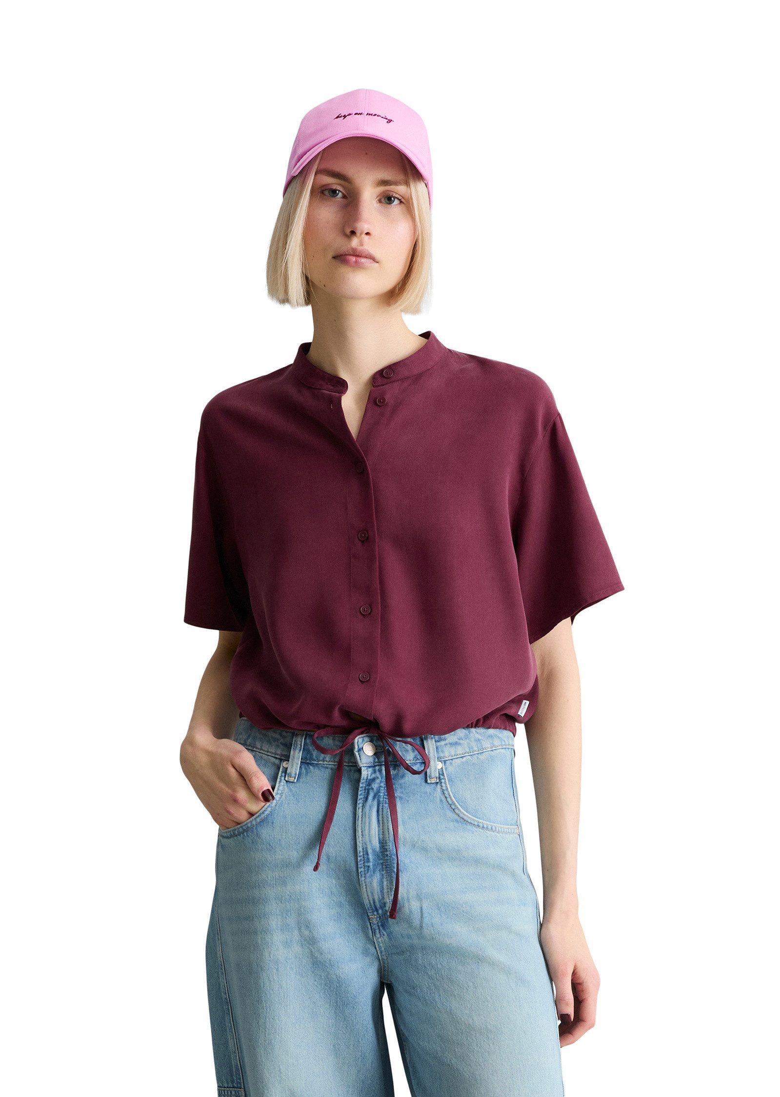 Marc O'Polo DENIM Kurzarmbluse aus TENCEL™ Lyocell