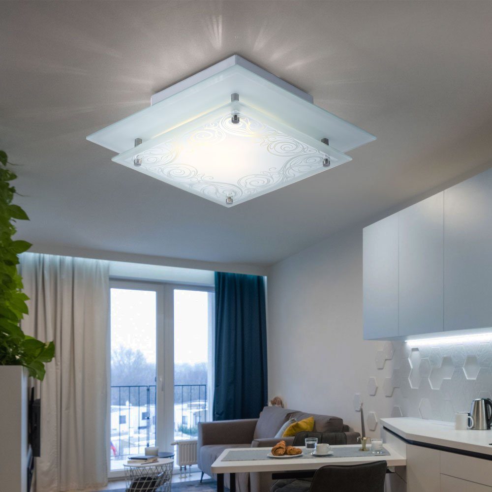 etc-shop Deckenstrahler, Schlaf inklusive, nicht Glas Lampe Decken Zimmer Wohn Design Leuchtmittel Beleuchtung Lampe