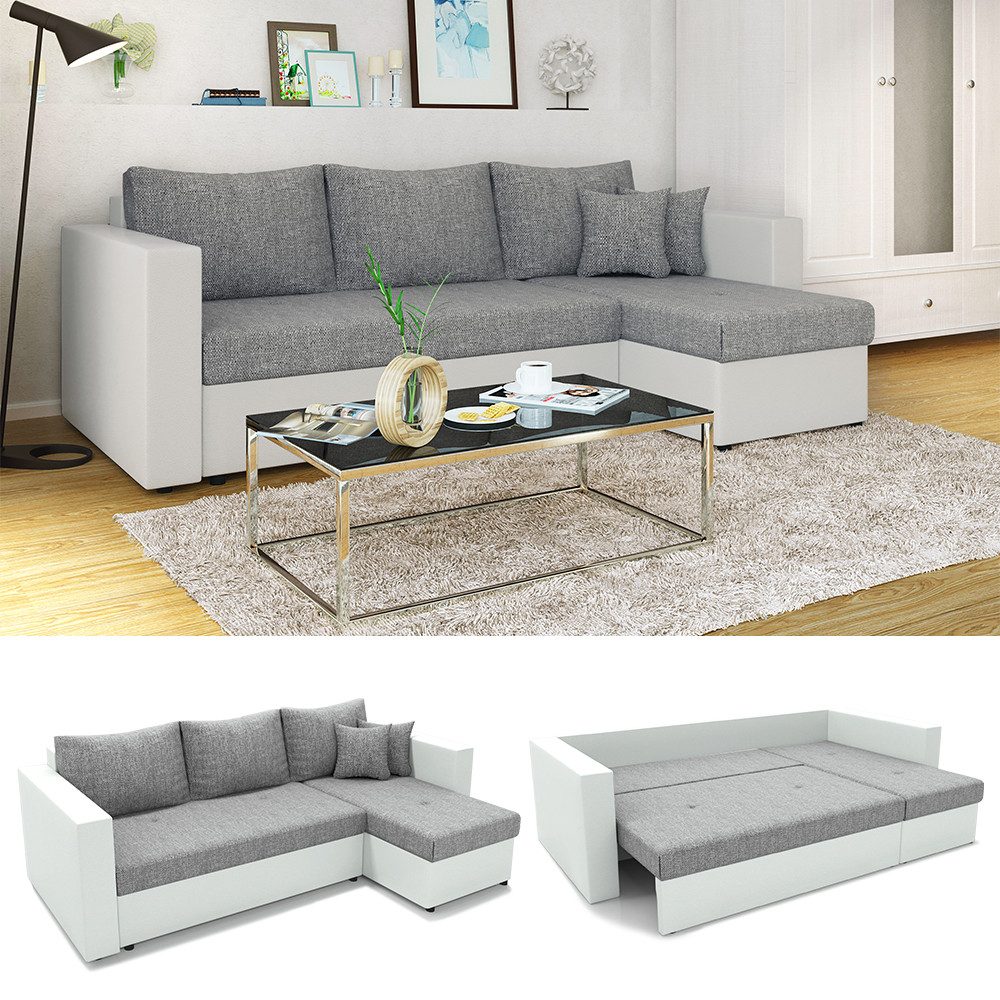 VitaliSpa® Ecksofa, Grau, 224 x 144 günstig online kaufen