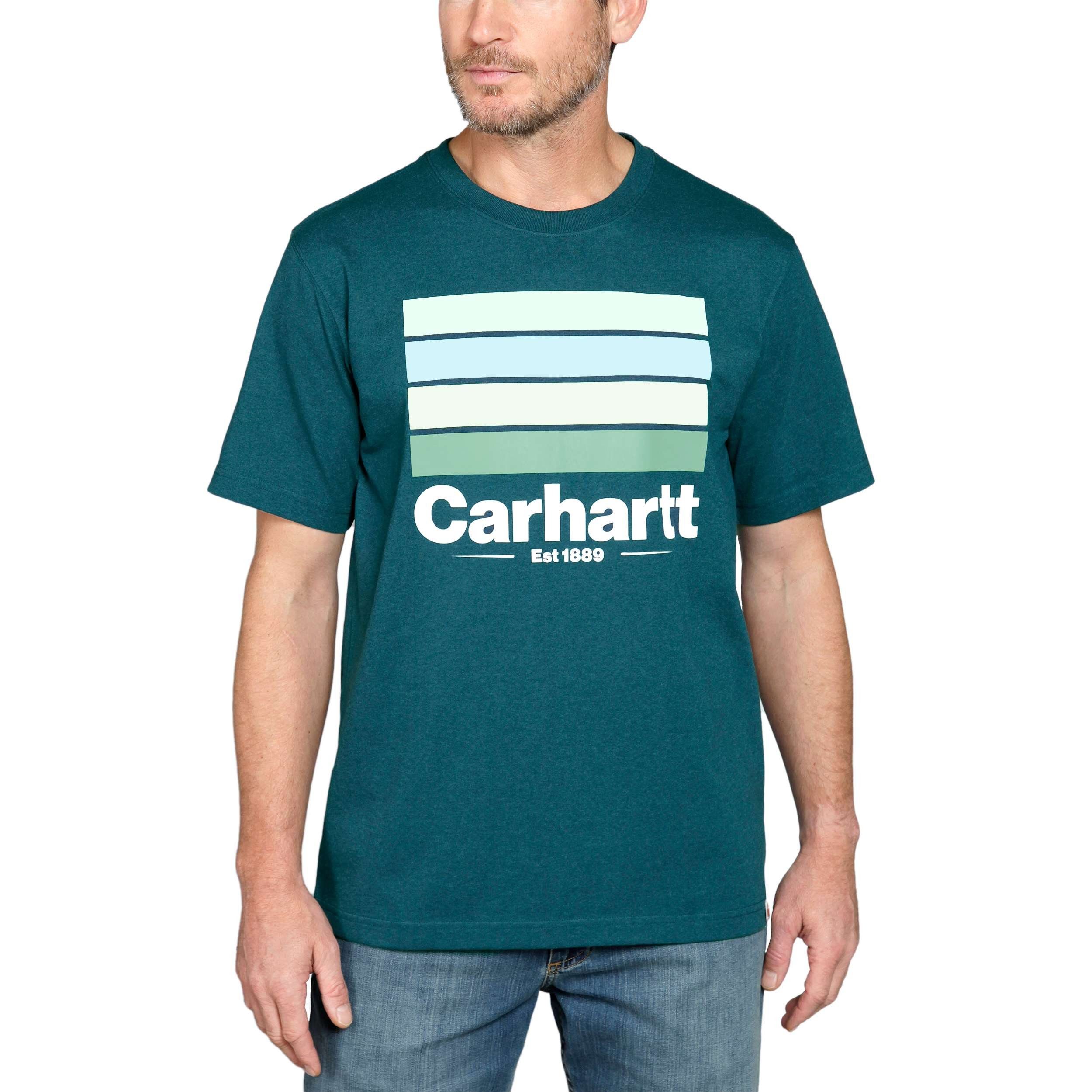 Blue T-SHIRT Carhartt LINE (1-tlg) T-Shirt Heather S/S Carhartt 105910 GRAPHIC Night