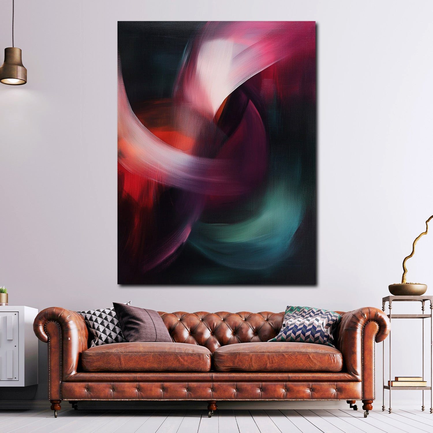 Artedinoi Leinwandbild Abstrakte Kunst dunkle Farben Leinwandbild Wandbild Kunstdruck XL Wand, Abstrakt in dunklen Farben