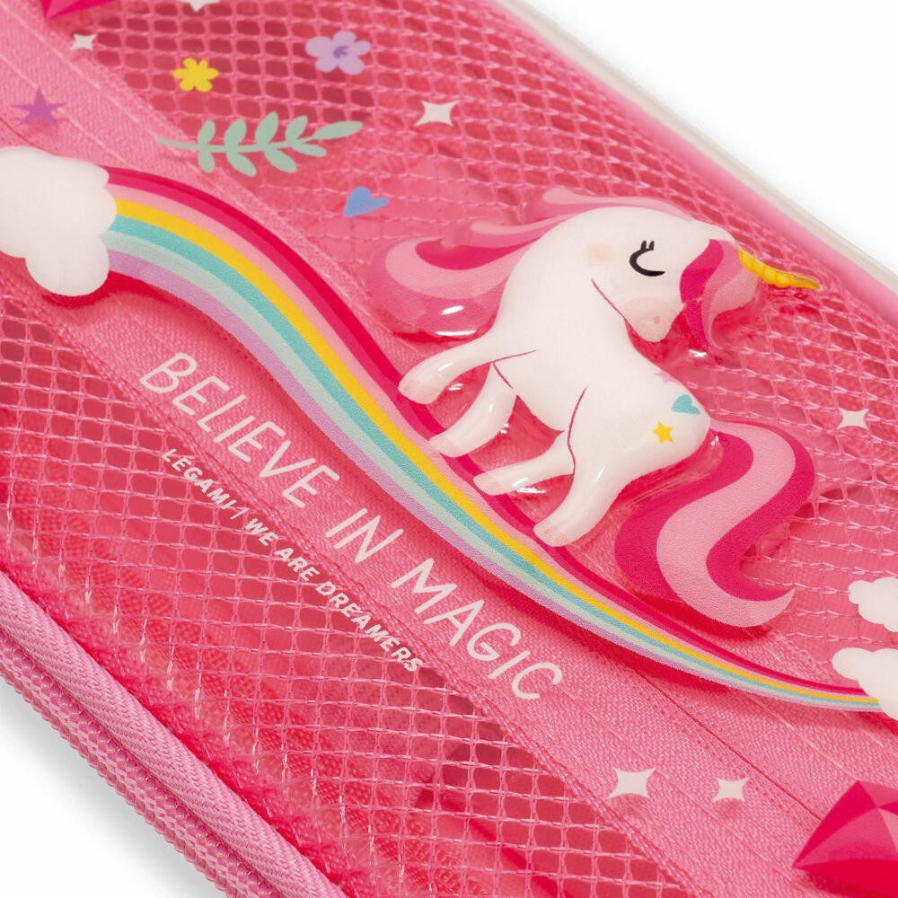 Legami Federmäppchen Federmäppchen Unicorn Motiv, 23 x 11 x 5 cm, 2 Fächer, Stifthalter, Innenfach mit Netzstoff, Reißverschluss – Bild 4 von 5