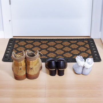 Fußmatte Fußmatte "Kette" Gummi & Kokos, relaxdays, Höhe: 10 mm