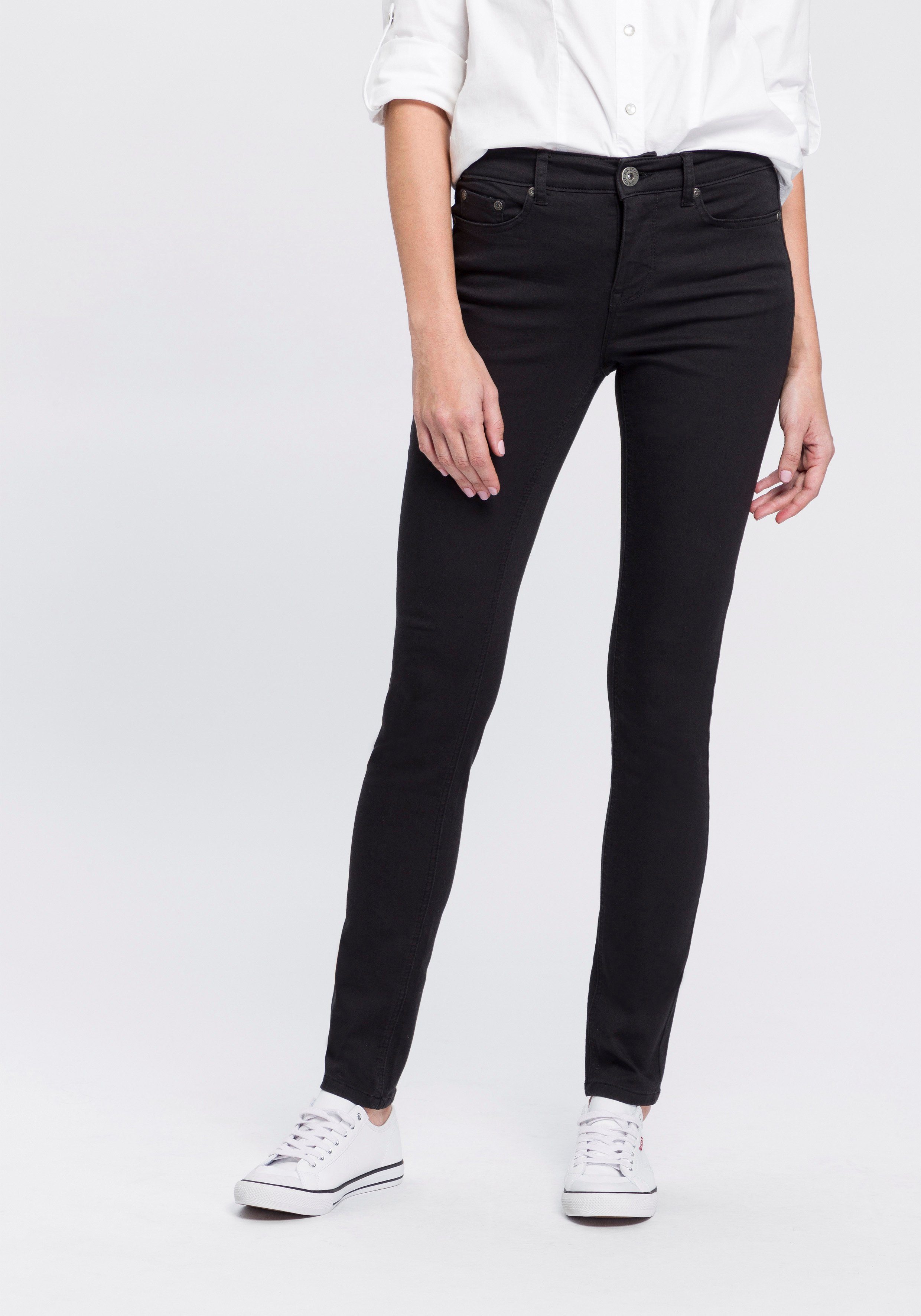Arizona Slim-fit-Jeans Shaping enge Passform, Röhrenjeans, Used-Look-Waschung, hohe Leibhöhe