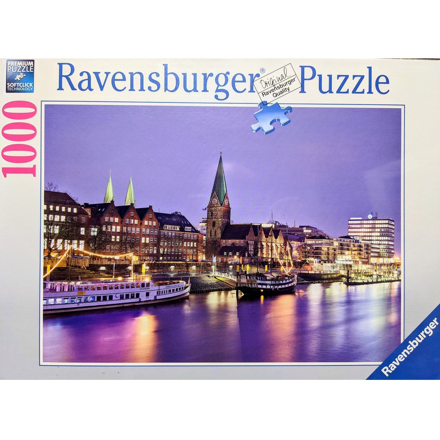 Ravensburger Puzzle Ravensburger - Weserblick Bremen, 1000 Teile Puzzle, 1000 Puzzleteile