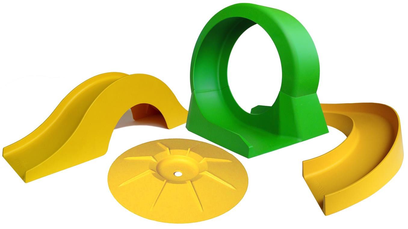 myminigolf Minigolf-Set myminigolf Hindernis-Set 4-teilig, bruchsicher, UV-beständig, Platzsparendes Design – einfach auflegen und direkt losspielen