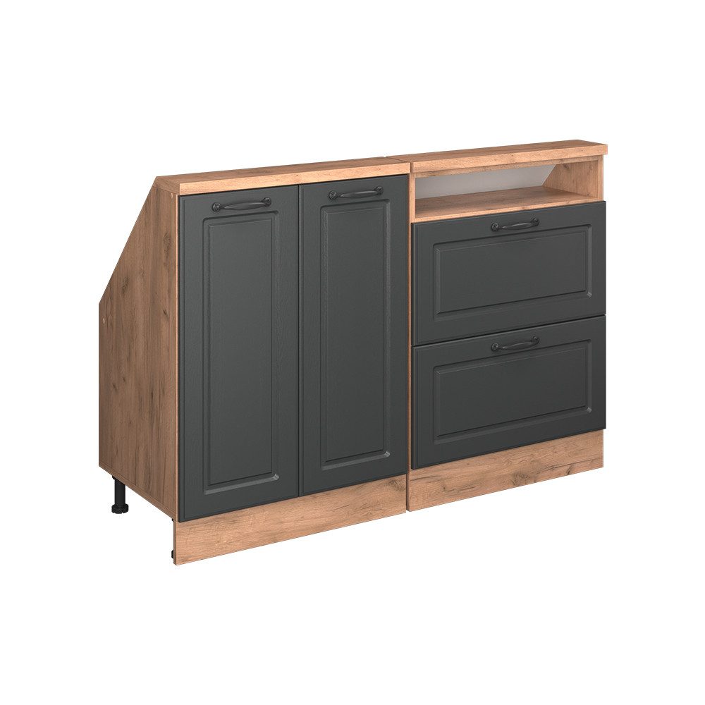 Vicco Kommode Rion, Anthrazit Landhaus/Goldkraft Eiche/Goldkraft Eiche, 2er Set (2 St)