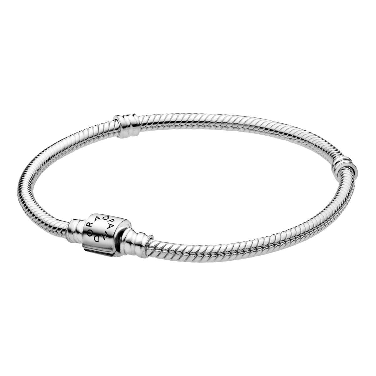 Pandora Silberarmband 598816C00, Silber Damen Schlangenkette Moments Barrel Clasp