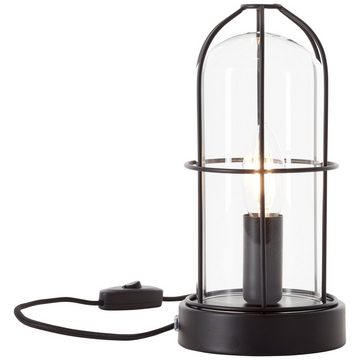 Lightbox Tischleuchte, ohne Leuchtmittel, Tischlampe, 25 cm Höhe, Ø 13 cm, E14, max. 40 W, Schalter, Metall/Glas