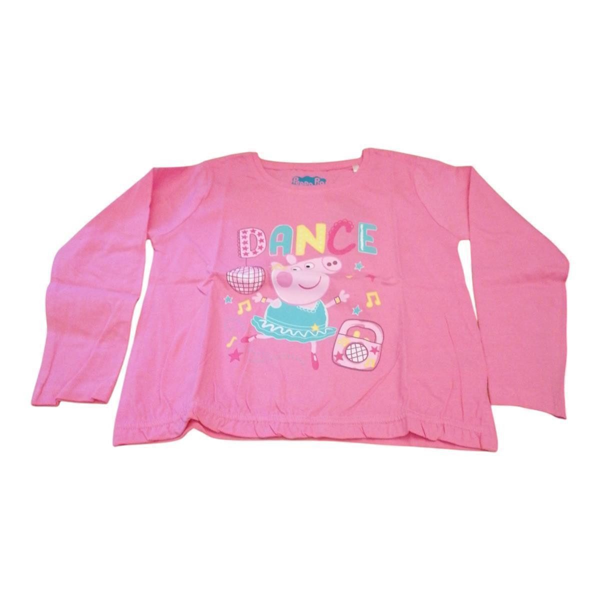 Peppa Pig T-Shirt Peppa Langarm-Shirt für Mädchen, "Peppa Pig Dance", 100% Baumwolle