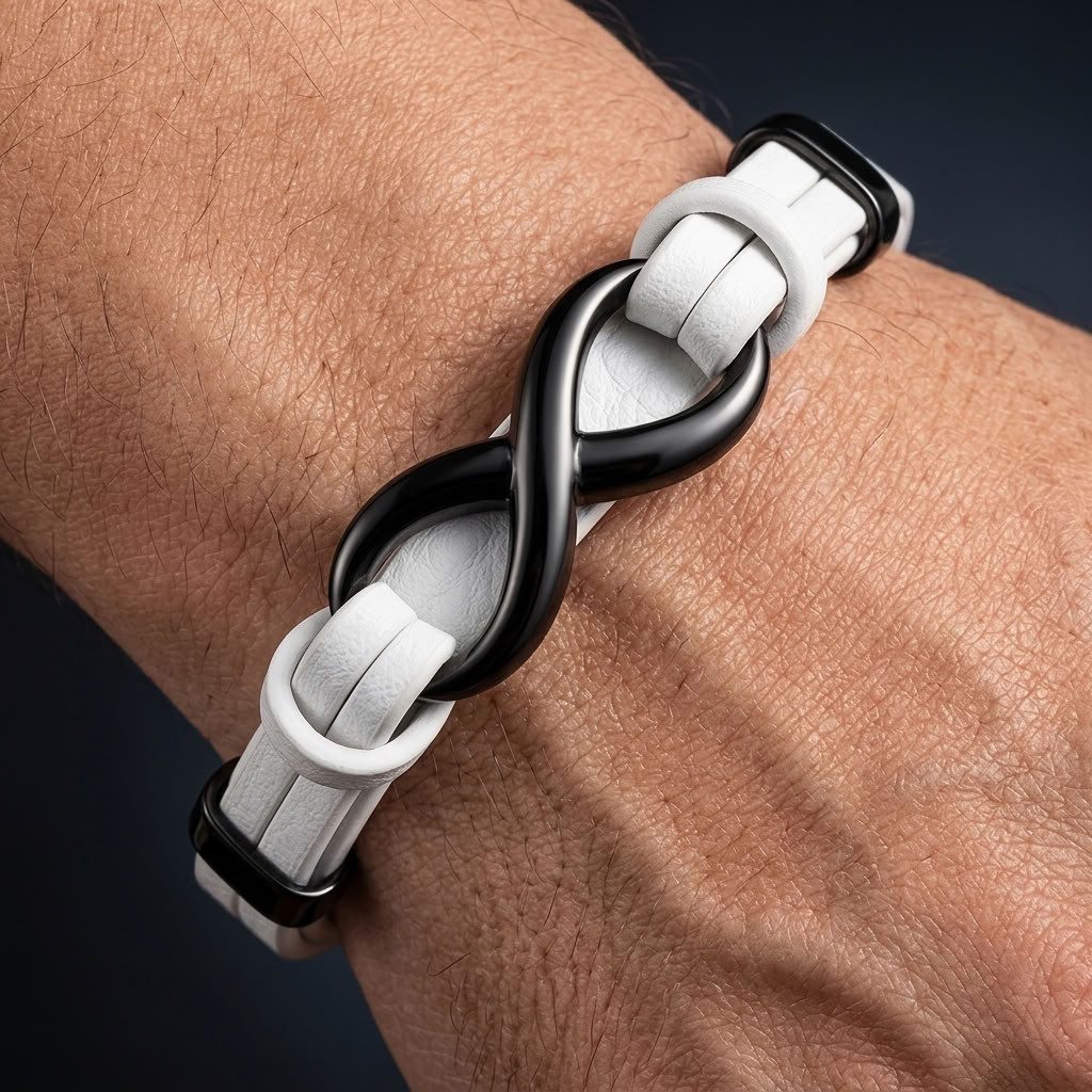 UNIQAL.de Lederarmband Unendlichkeit Leder Armband "INFINITY" Herren (Edelstahl, Echtleder, Casual Style, Handgefertigt), Designed in Germany – Bild 5 von 5