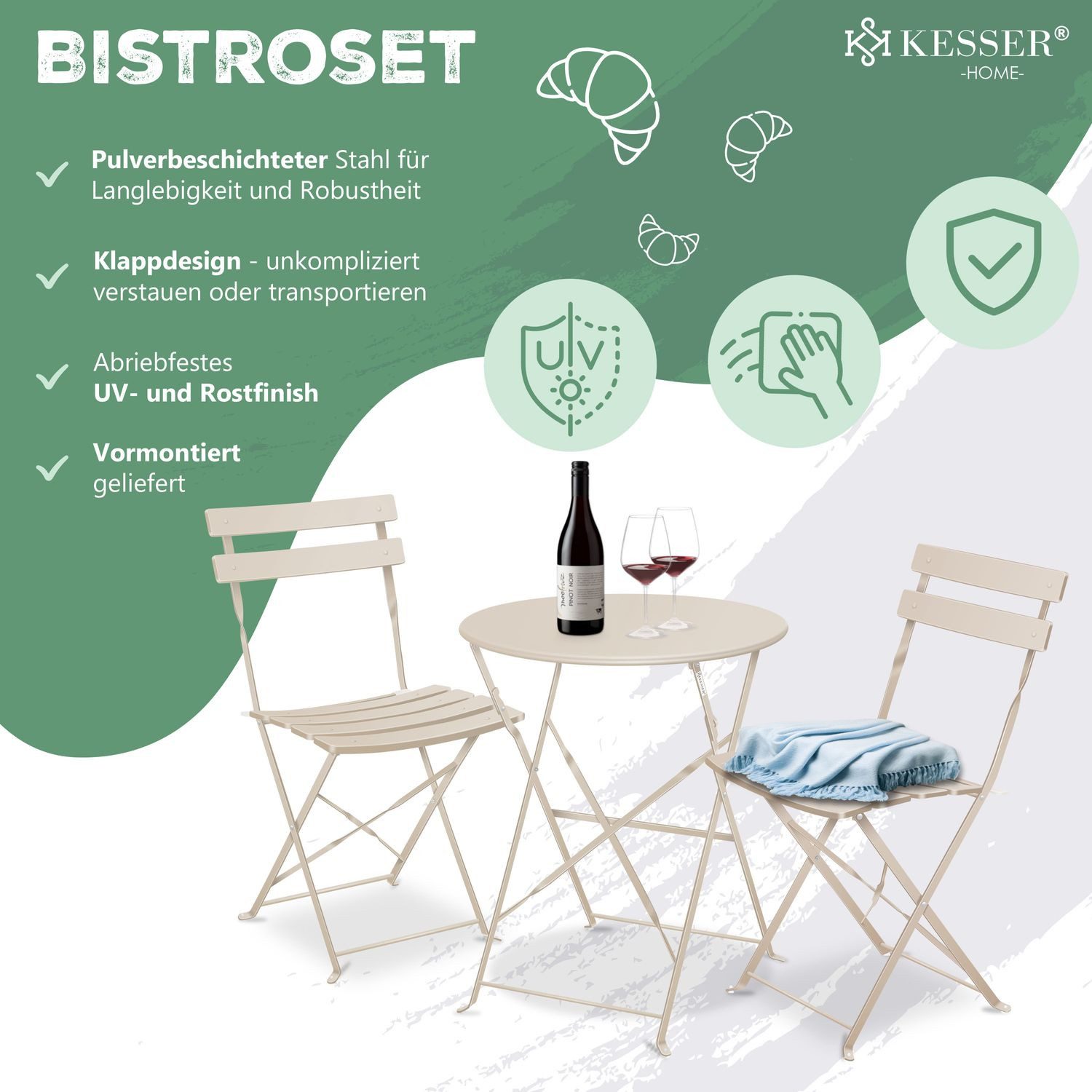 KESSER Bistrotisch, Bistro-Set 3-teilig Bistrotisch mit günstig online kaufen