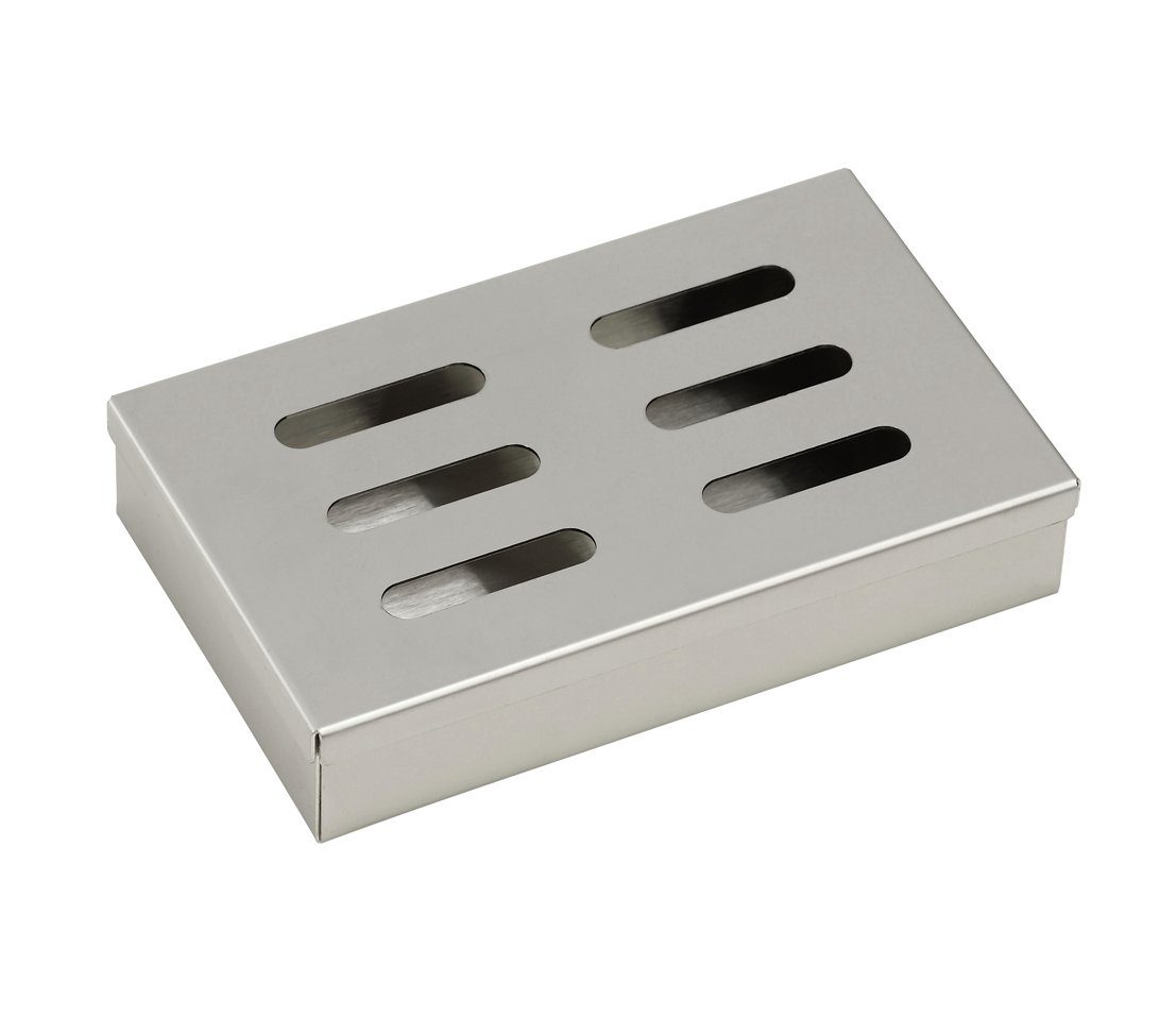 Dehner Grillbesteck-Set Räucherbox, 21 x 13 x 3.4 cm, Edelstahl