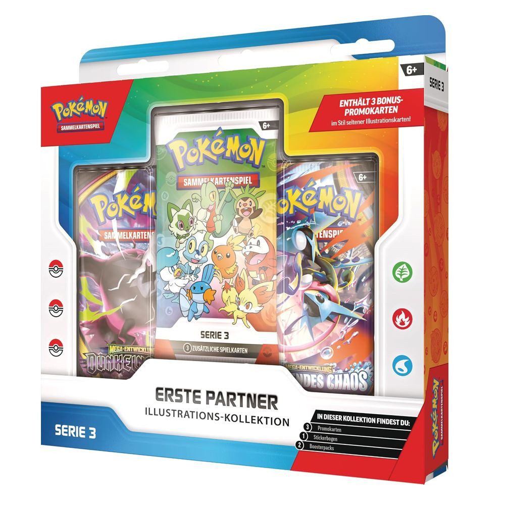 POKÉMON Sammelkarte Erste Partner Pokemon Serie 3 Illustrations-Kollektion deutsch