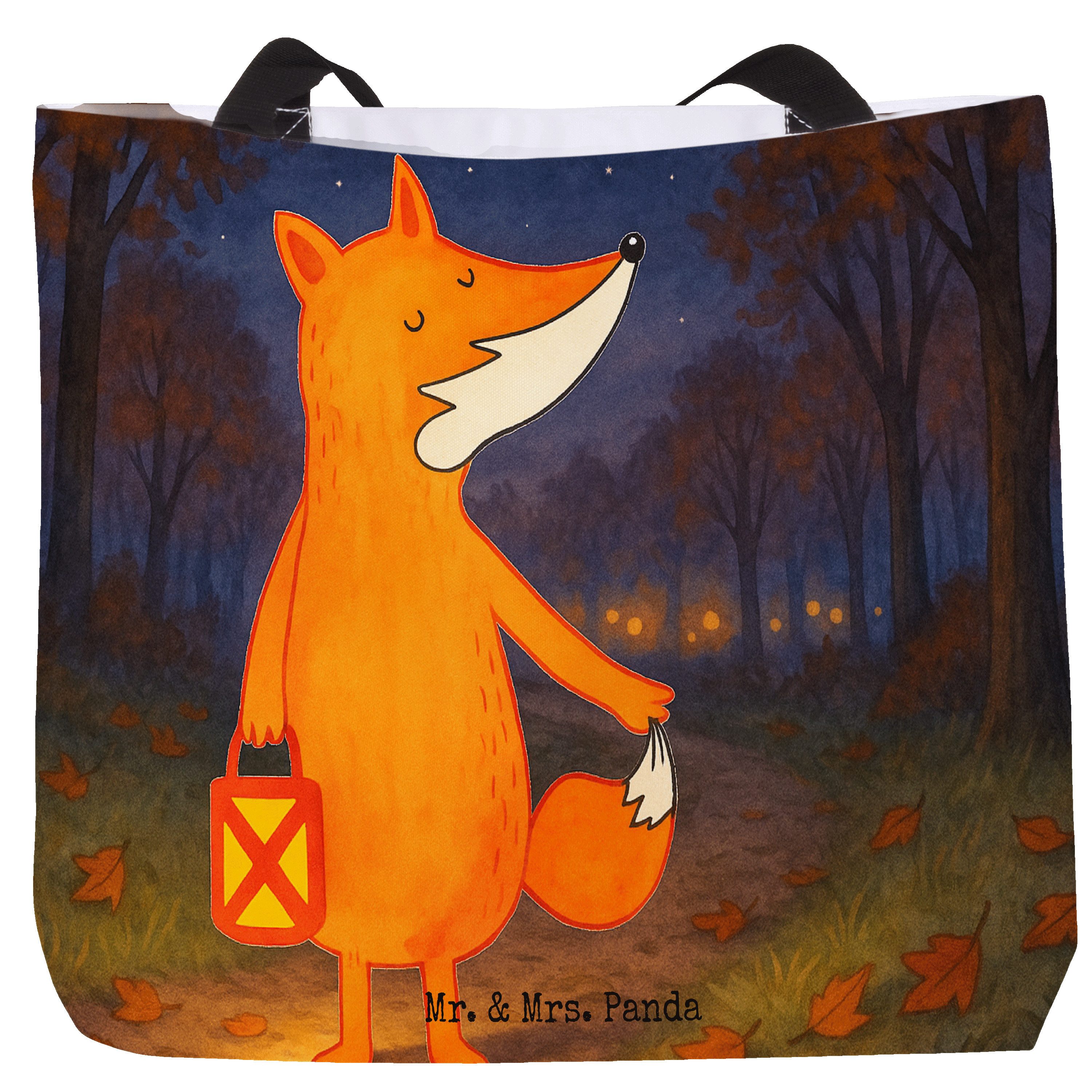 Shopper Fuchs Laterne Design, Beutel, Weiß, Tote Bag, Sankt Martin, Laptoptas
