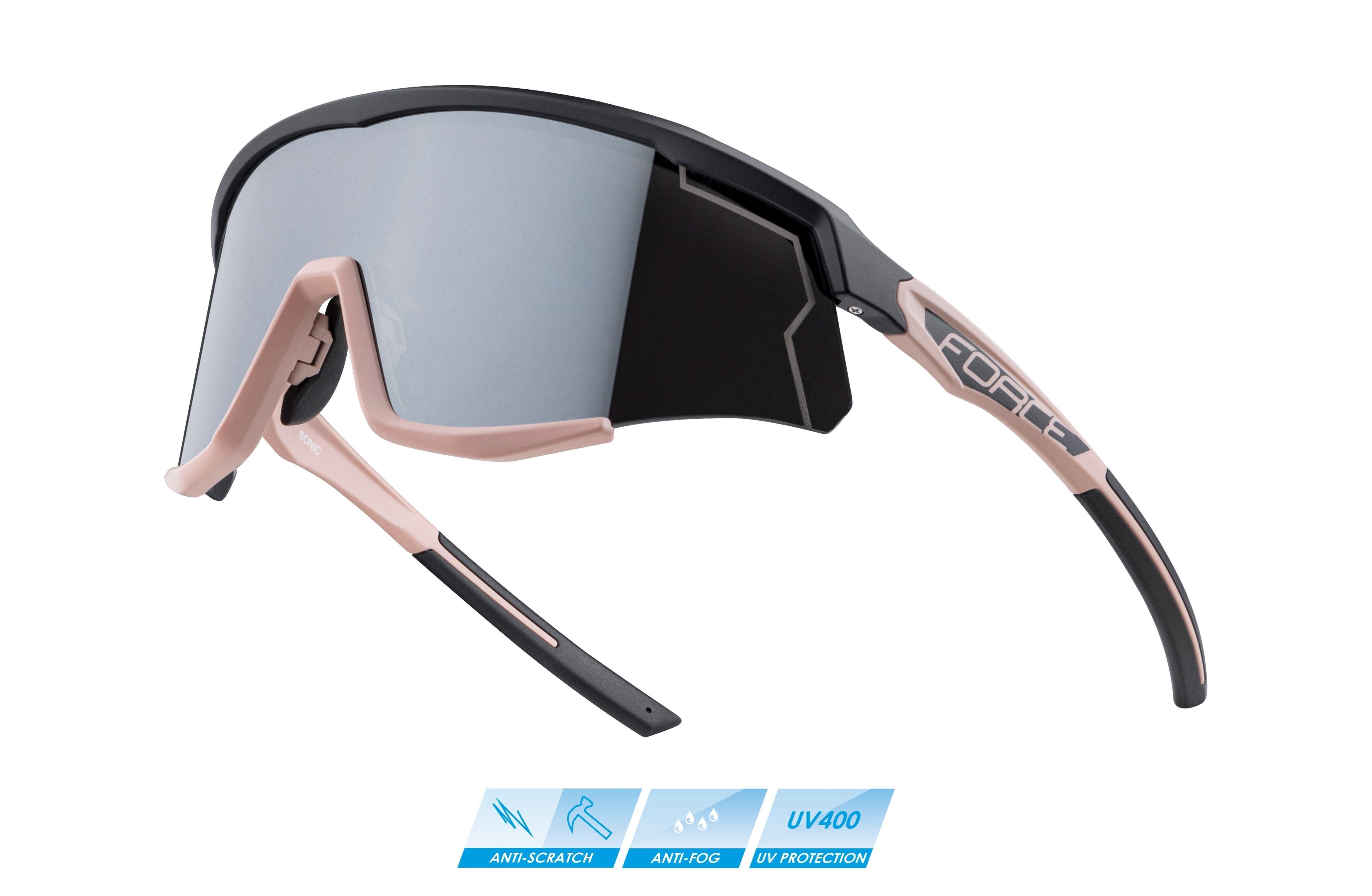 preisbewusst FORCE Fahrradbrille Sonnenbrille SONIC schwarz-bronze-silber FORCE