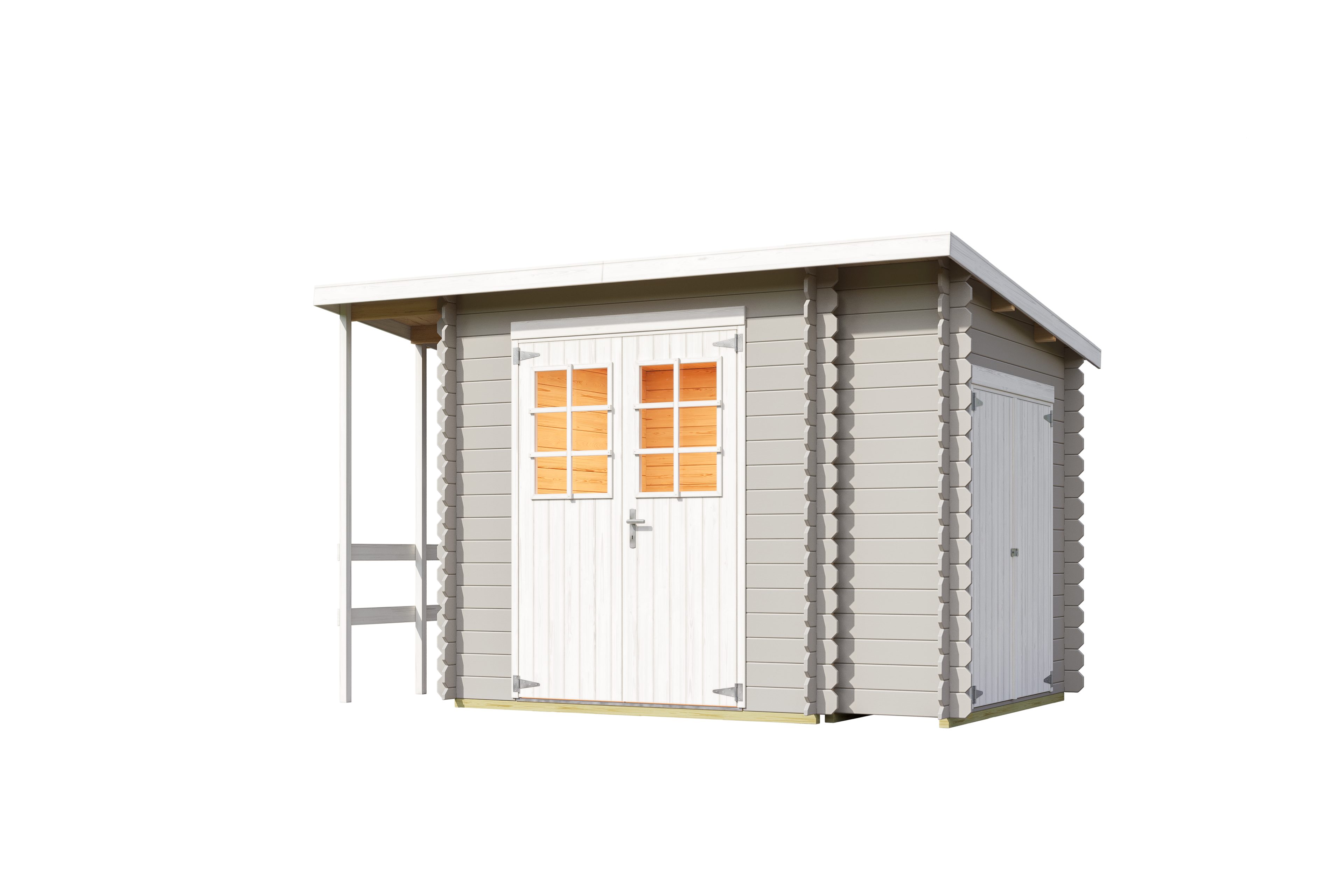 Nordic Holz Gartenhaus Vilano 3, BxT: 340x235 cm, mit 3 getrennten Bereiche