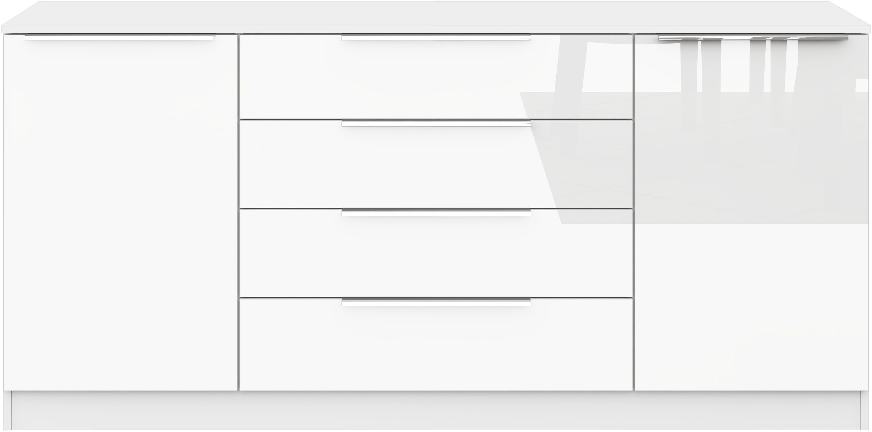 borchardt Möbel Kommode Oliva, Kommode mit Metallgriffen, Breite 166 cm, mit 4 Schubkästen