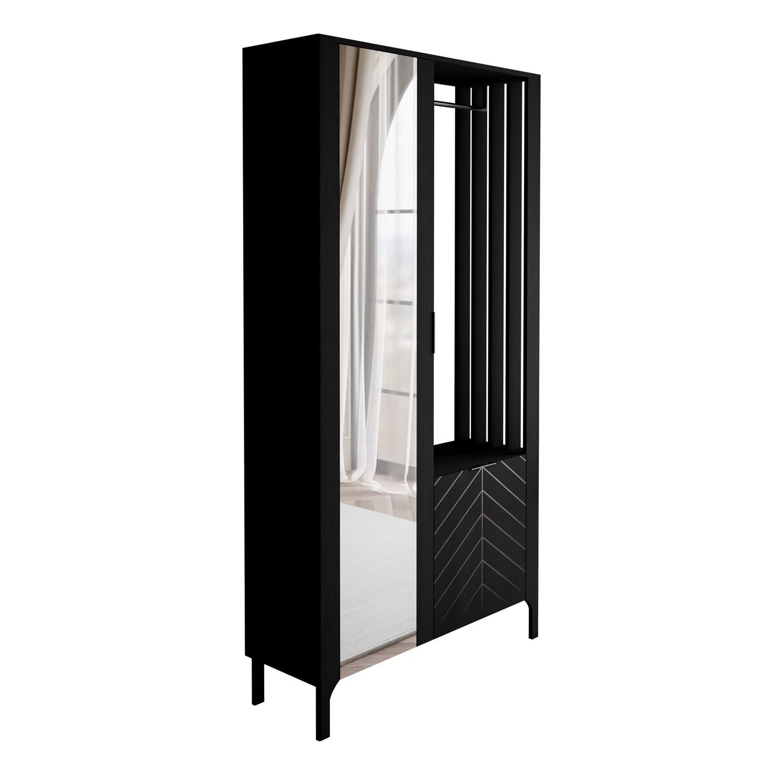 Lookway Kompaktgarderobe LUMI mit Spiegel