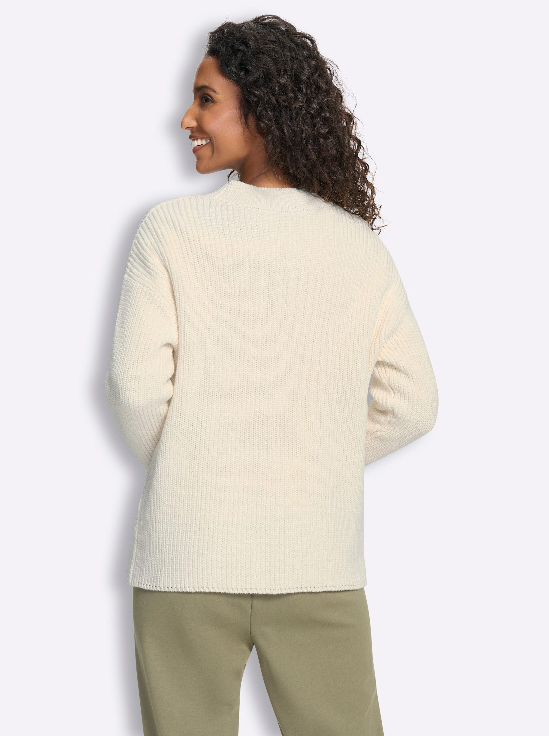 heine Strickjacke Strickjacke Langarm Grobstrick, Rippoptik
