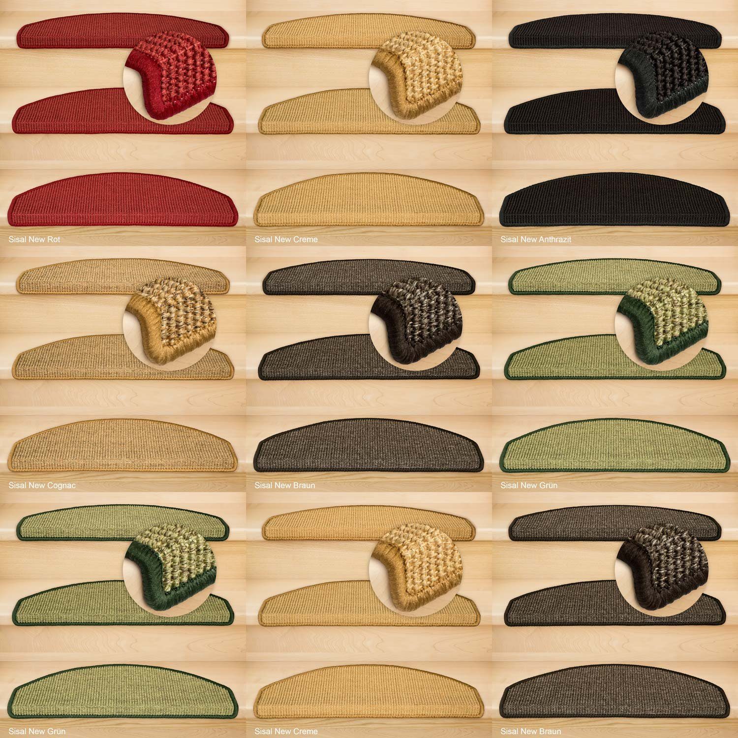 Metzker® Stufenmatte Stufenmatten Sisal New Halbrund Einzen und SparSet's, halbrund, Höhe: 6 mm, Naturprodukt