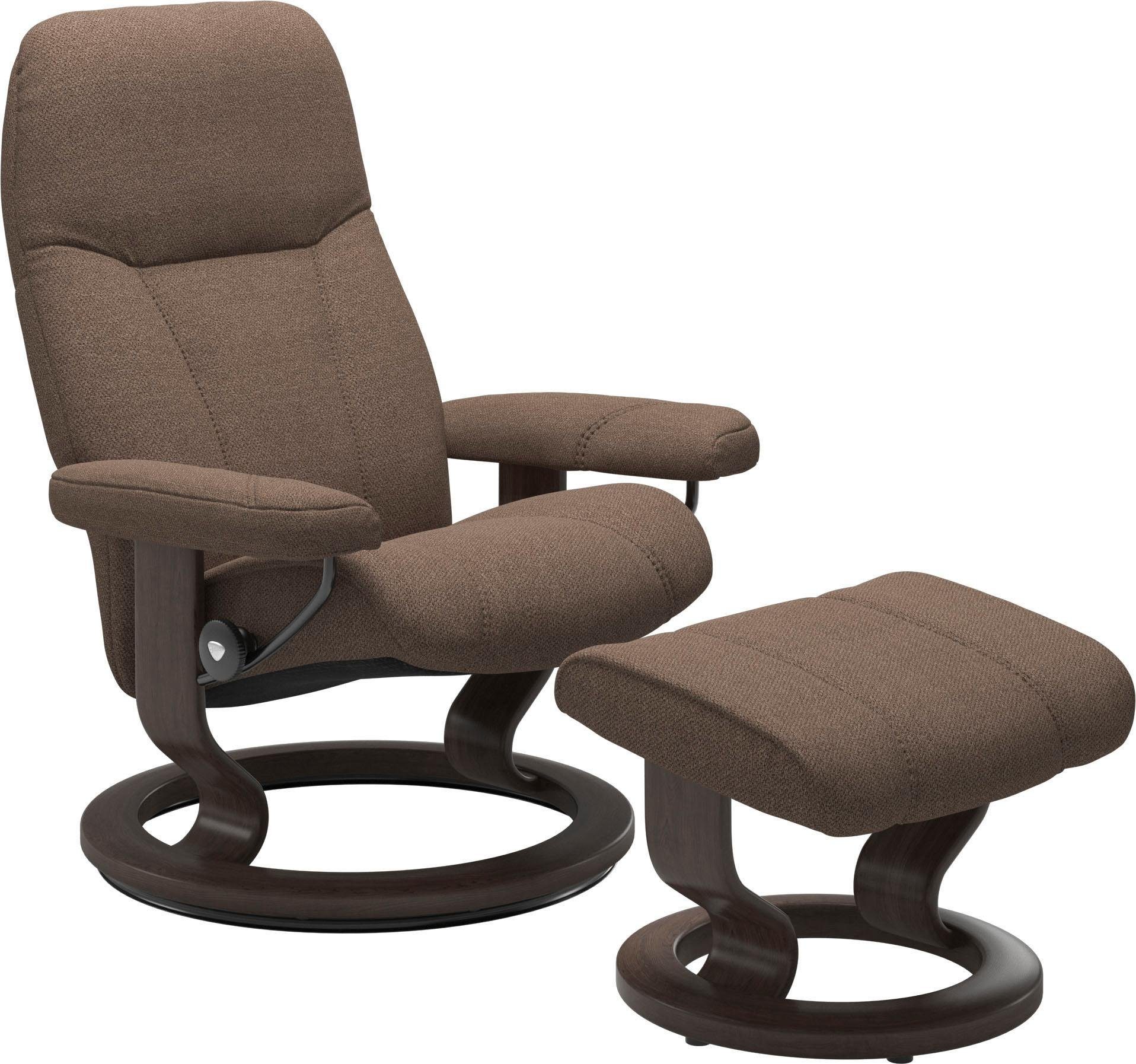 Stressless® Relaxsessel Relaxsessel Hocker, Hocker), Consul M, mit (Set, Größe Gestell Wenge mit Classic mit Base