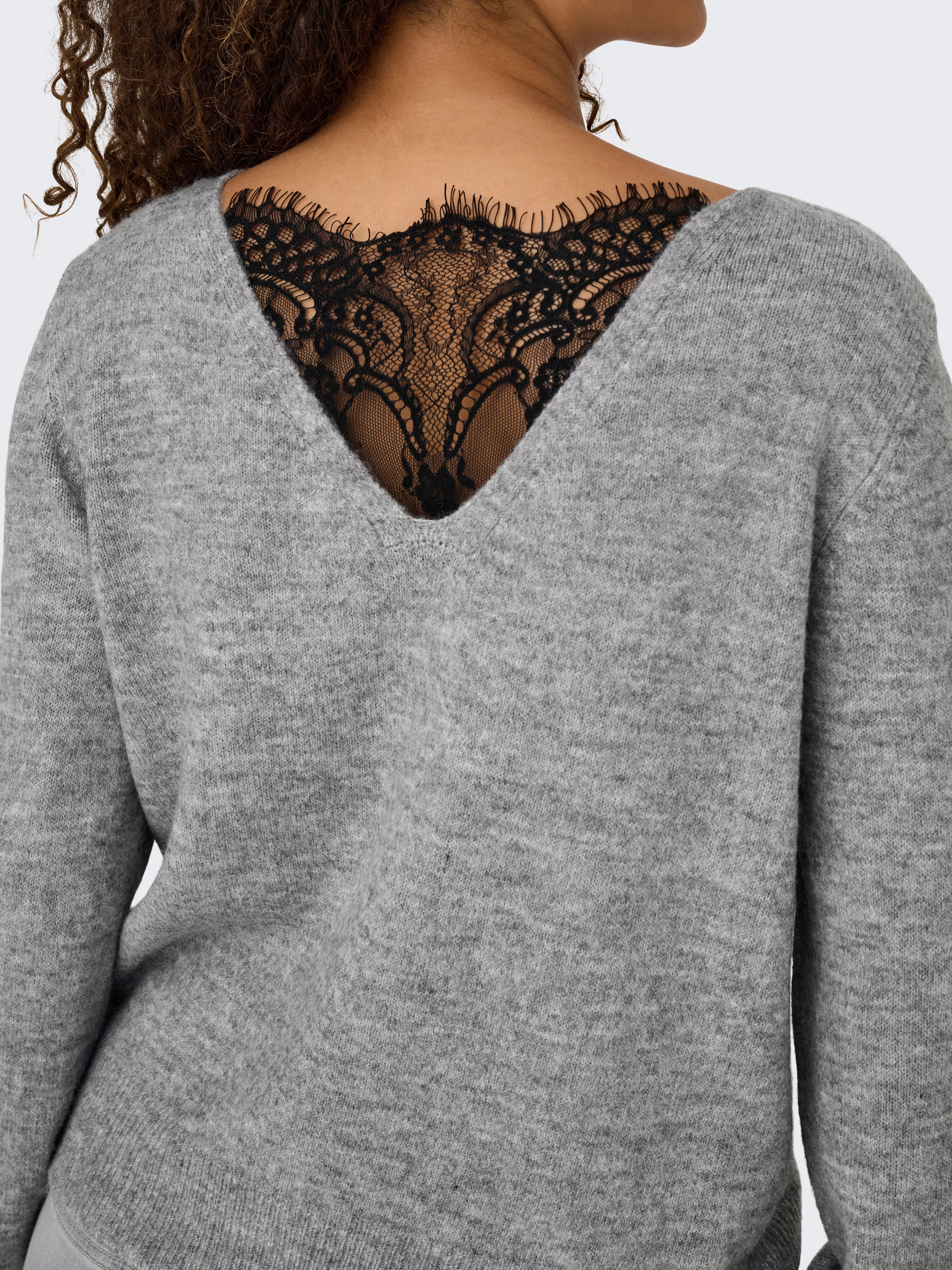 ONLY Strickjacke ONLADELE LS LACE MIX REVERS CARDI CC KNT