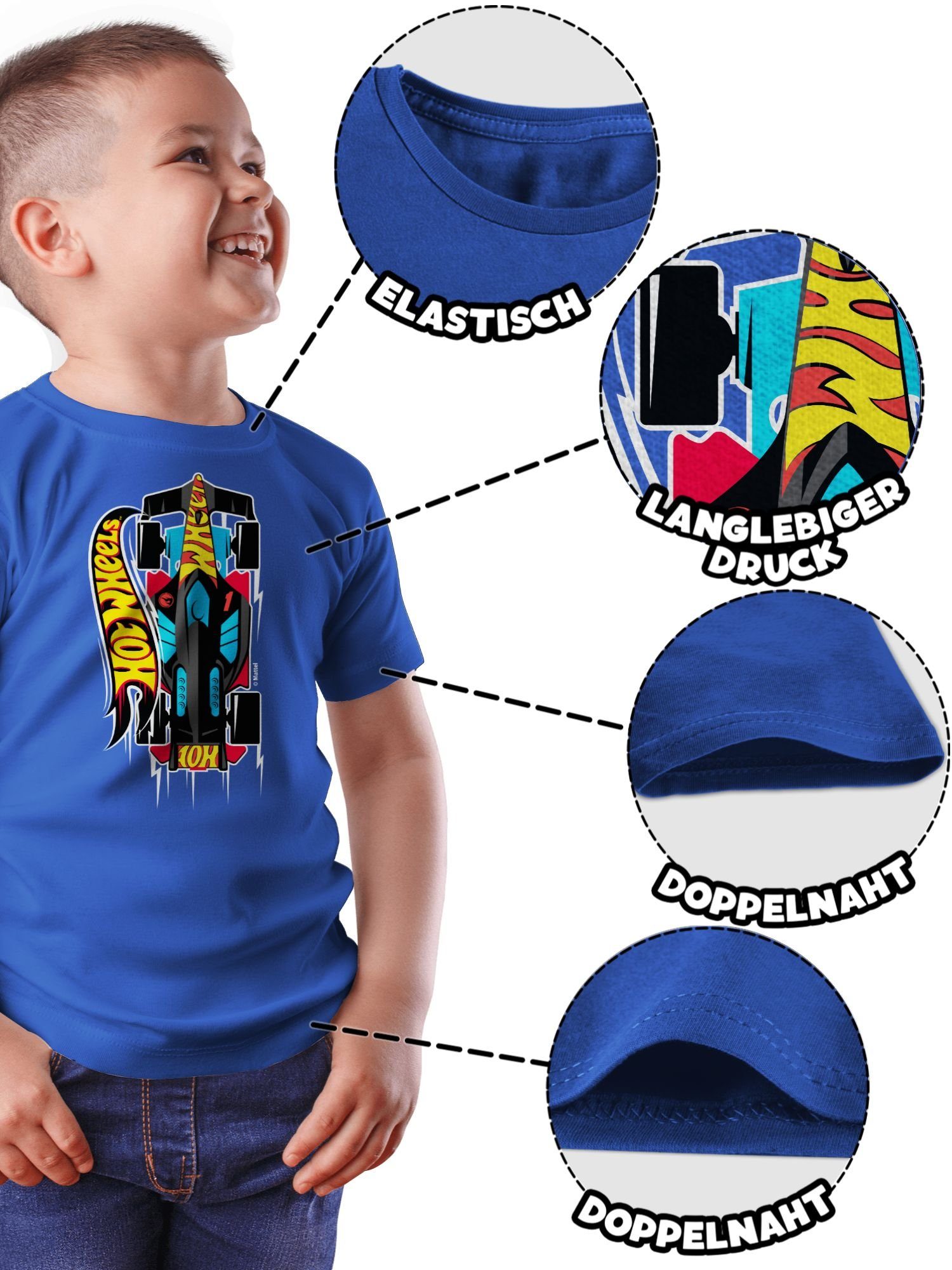 Shirtracer T-Shirt Rennauto - schwarz/gelb (1-tlg) Hot Wheels Jungen