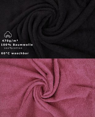 Betz Handtuch Set 12-TLG. Handtuch Set Premium Farbe Graphit/Beere, 100% Baumwolle, (12-tlg)