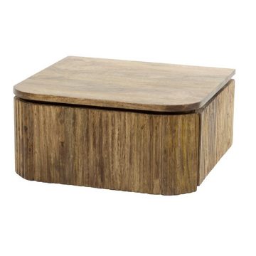 RINGO-Living Nachttisch Nachttisch Fedja mit Schublade in Natur-dunkel aus Mangoholz 210x450x4, Möbel