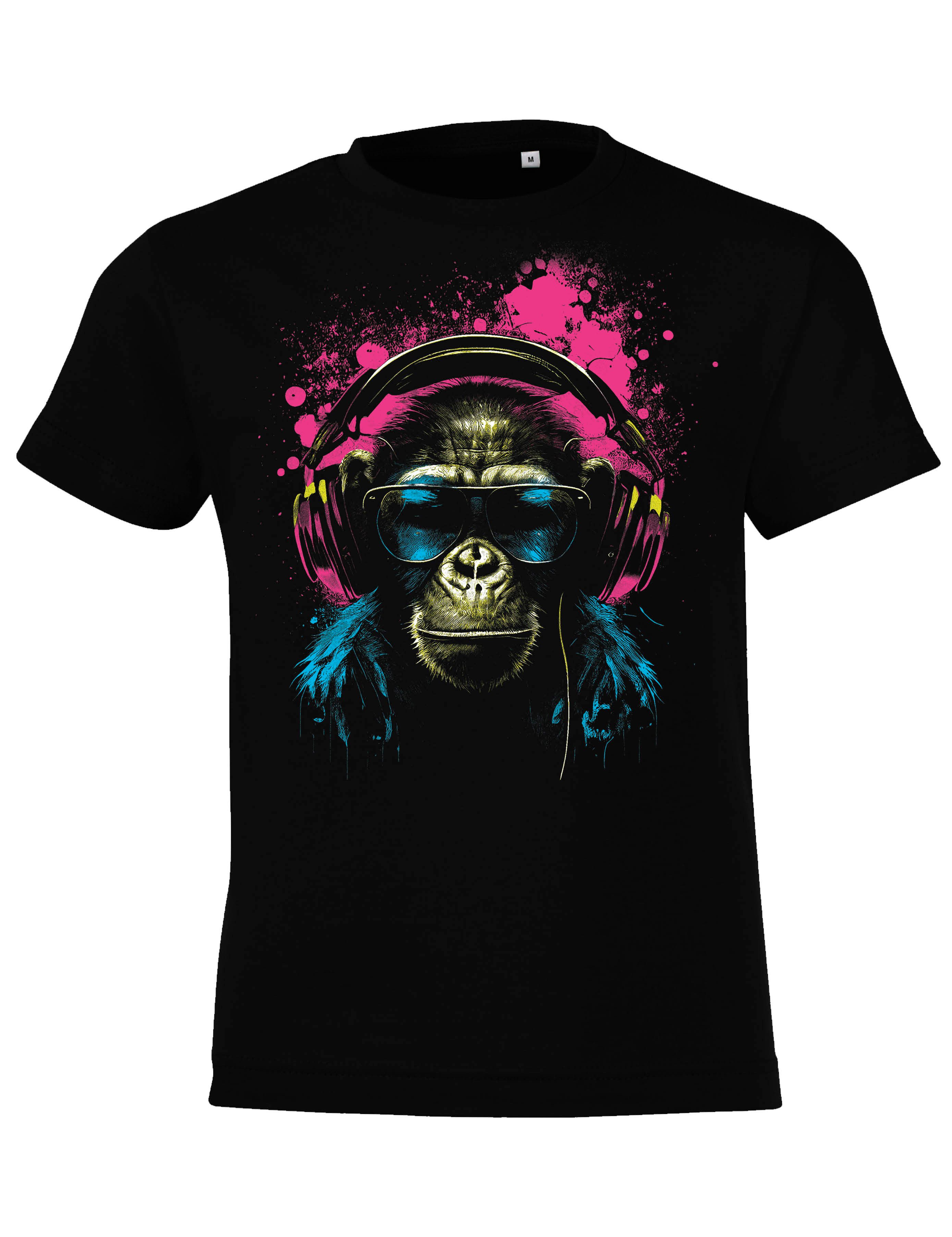 Youth Designz T-Shirt Affe mit Headset Kinder T-Shirt mit trendigem Frontprint