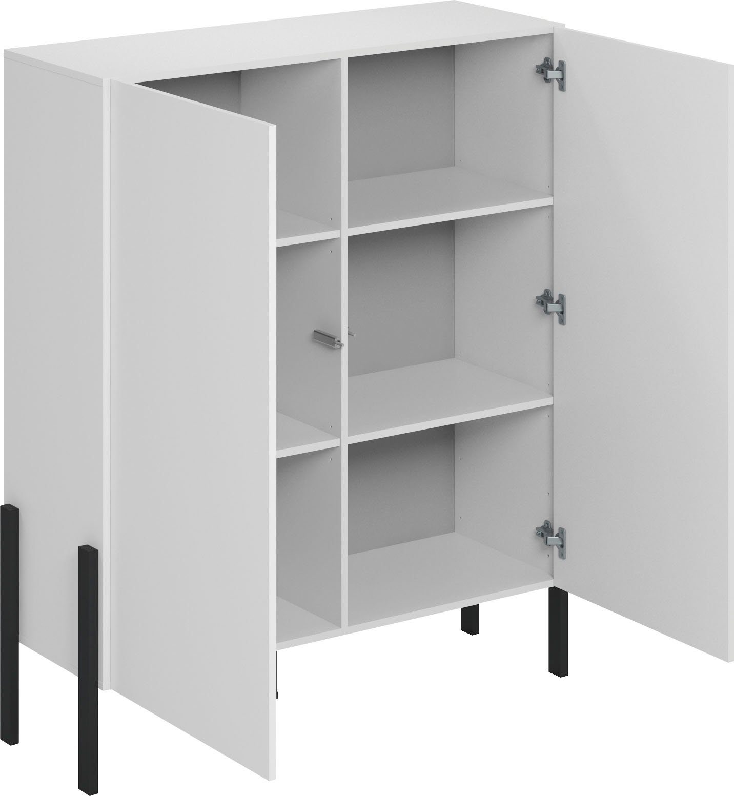 OTTO home Kommode Jukon, Breite 110 cm, moderne grifflose Hochschrank, 2Türen, Highboard mit viel Stauraum, push-to-open-Funktion